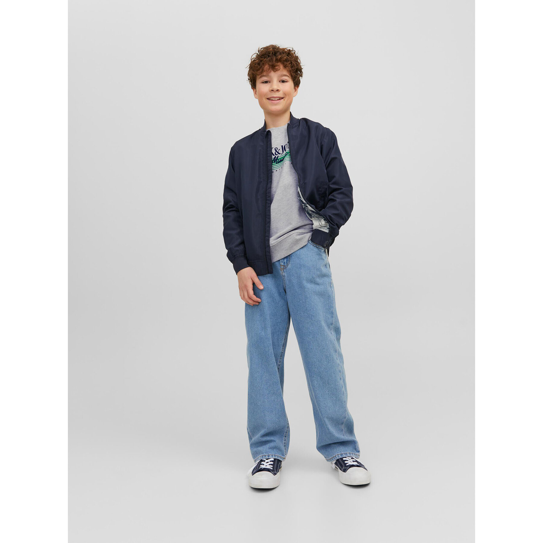 Jack&Jones Junior Суитшърт 12235502 Сив Standard Fit - Pepit.bg