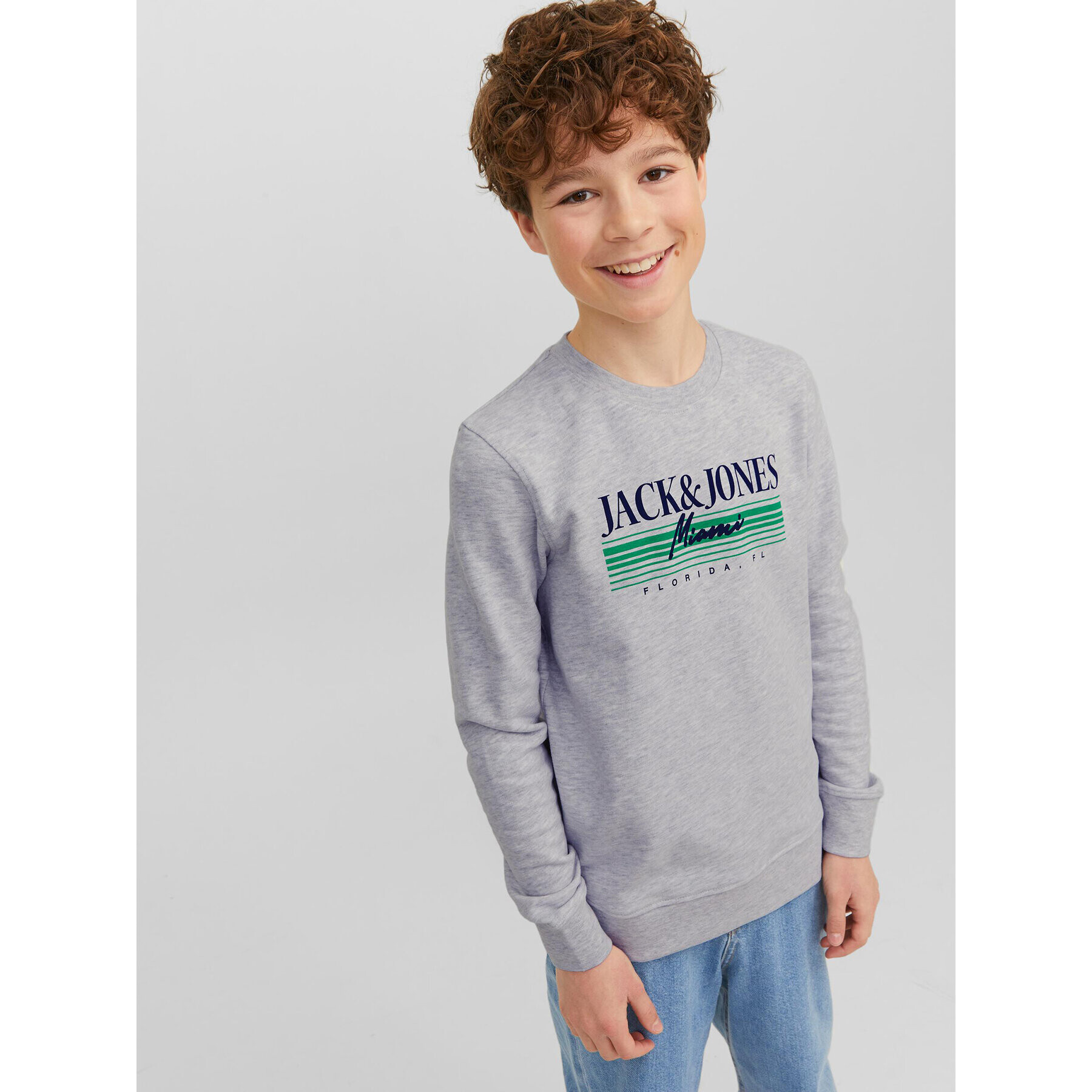 Jack&Jones Junior Суитшърт 12235502 Сив Standard Fit - Pepit.bg