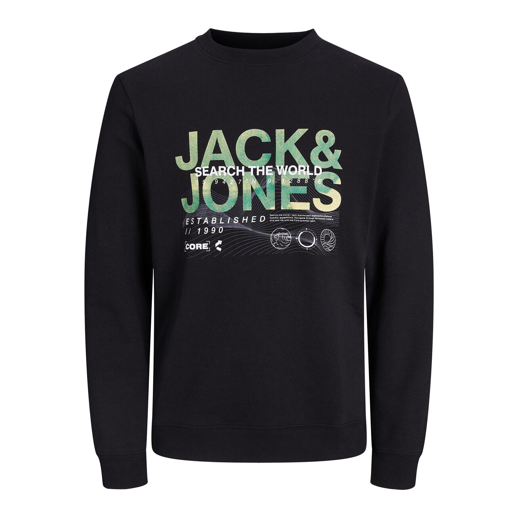 Jack&Jones Junior Суитшърт 12235720 Черен Standard Fit - Pepit.bg