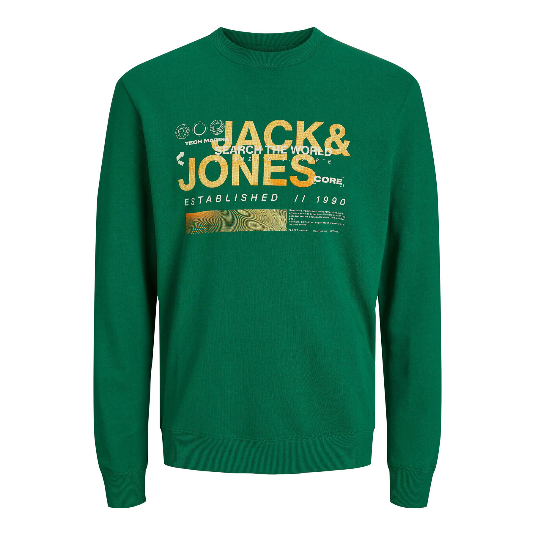 Jack&Jones Junior Суитшърт 12235720 Зелен Standard Fit - Pepit.bg