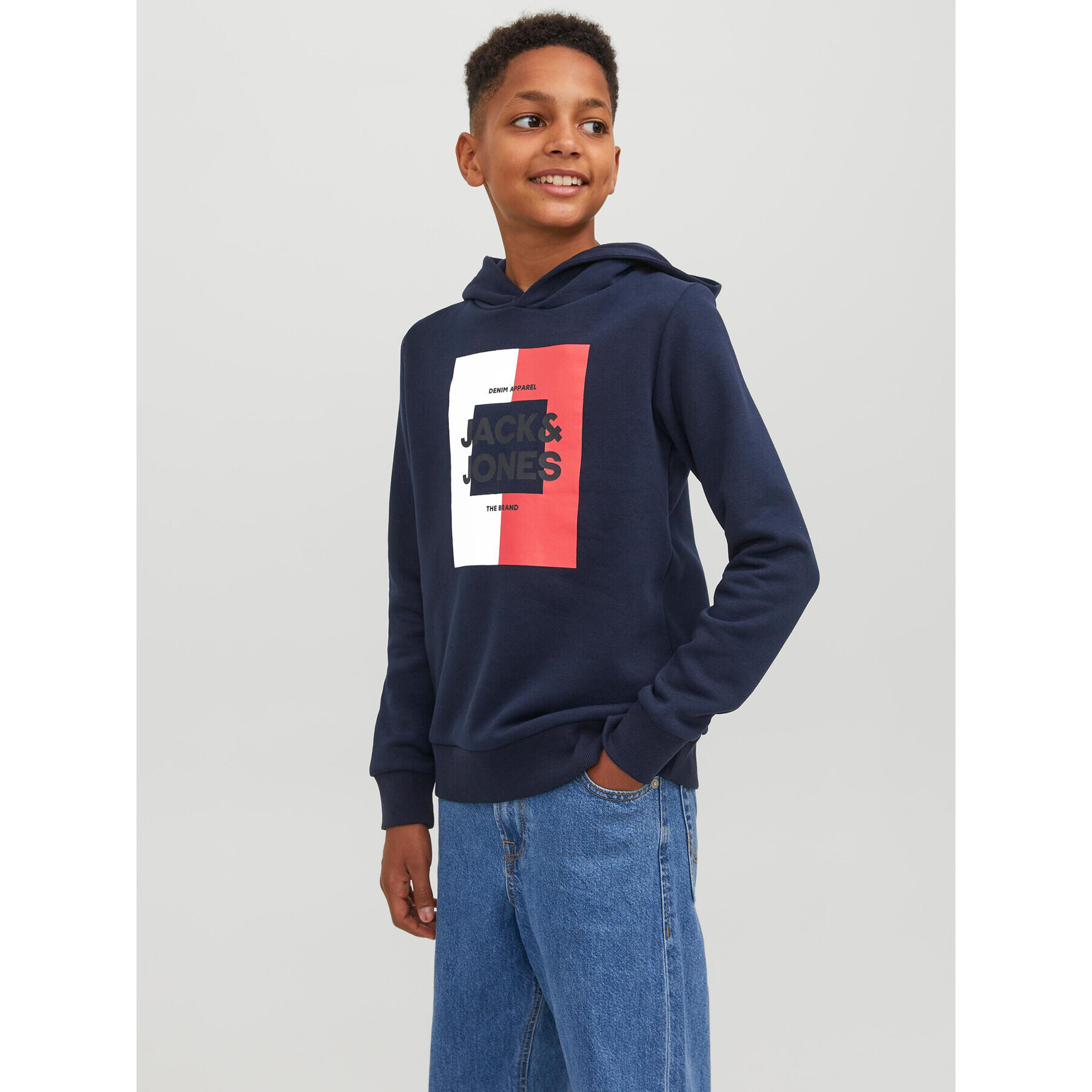Jack&Jones Junior Суитшърт 12237105 Тъмносин Regular Fit - Pepit.bg