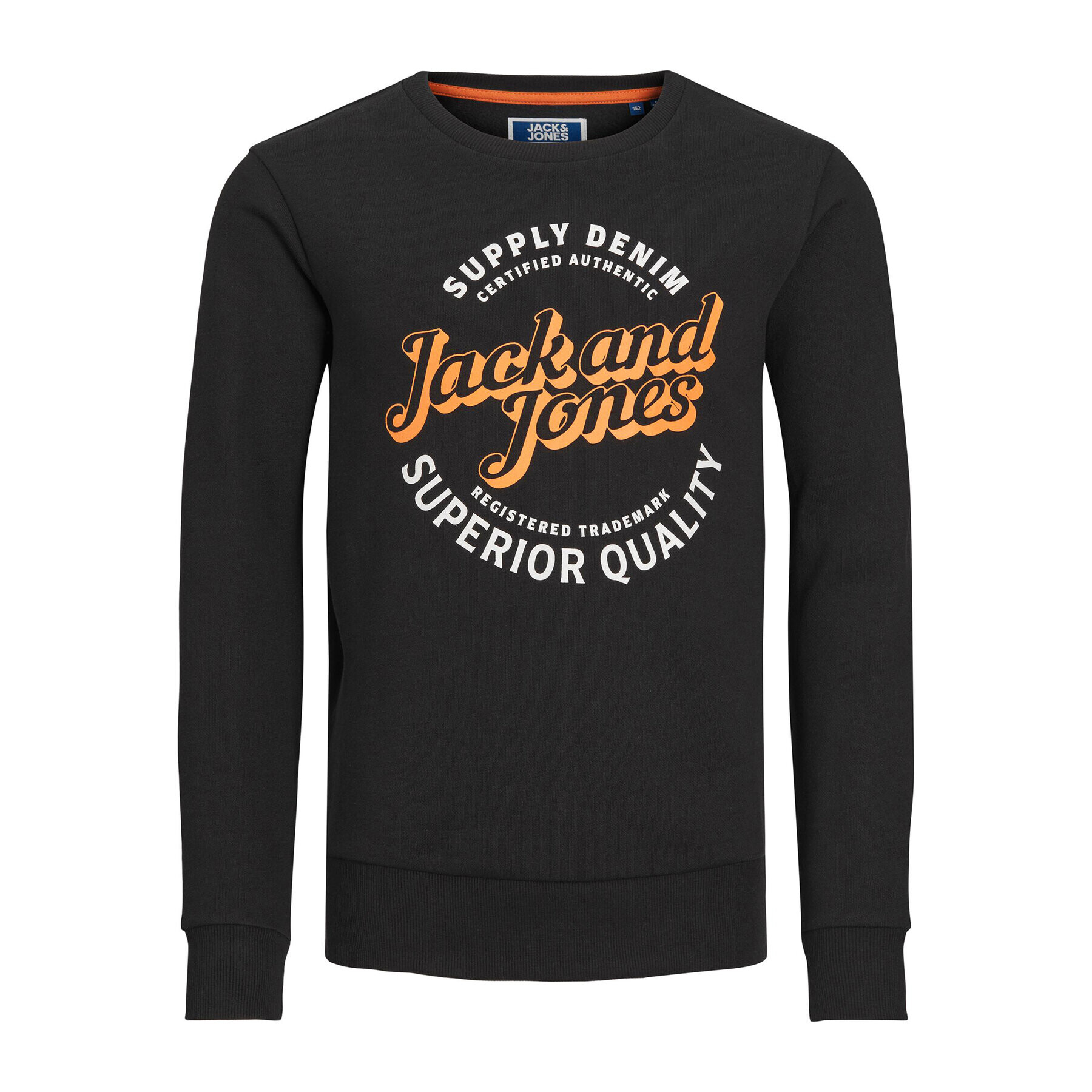 Jack&Jones Junior Суитшърт 12237110 Черен Regular Fit - Pepit.bg