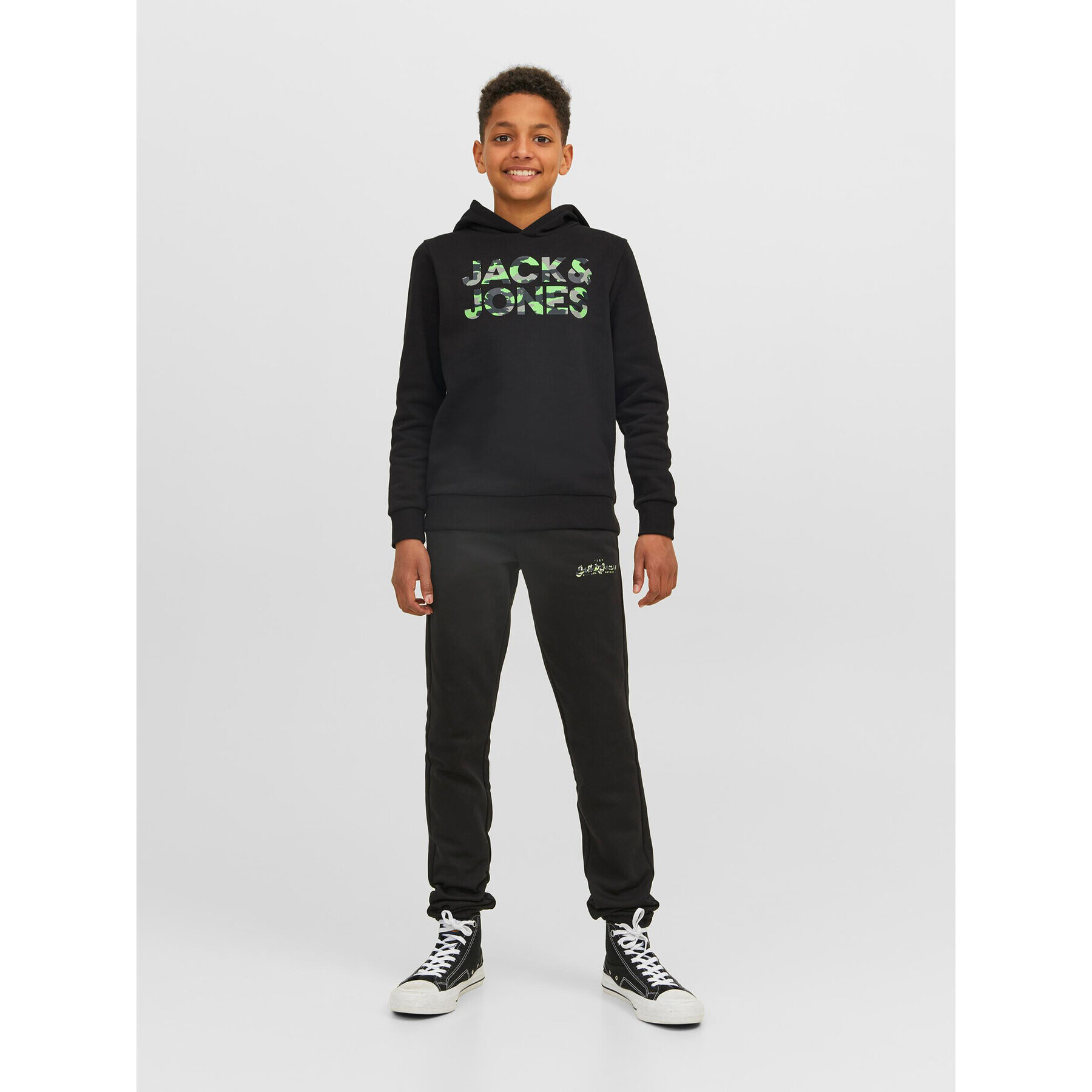 Jack&Jones Junior Суитшърт 12237172 Черен Regular Fit - Pepit.bg