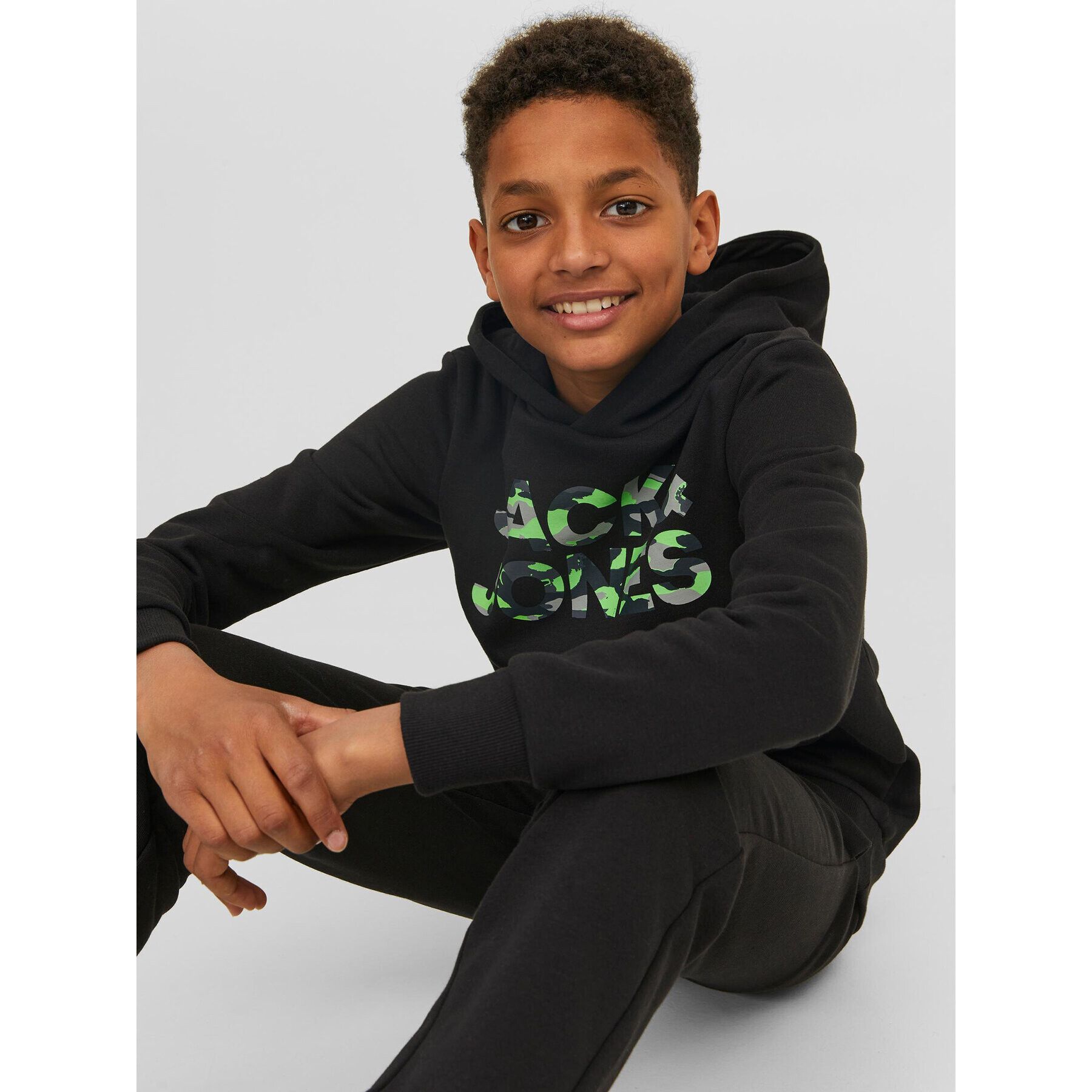 Jack&Jones Junior Суитшърт 12237172 Черен Regular Fit - Pepit.bg