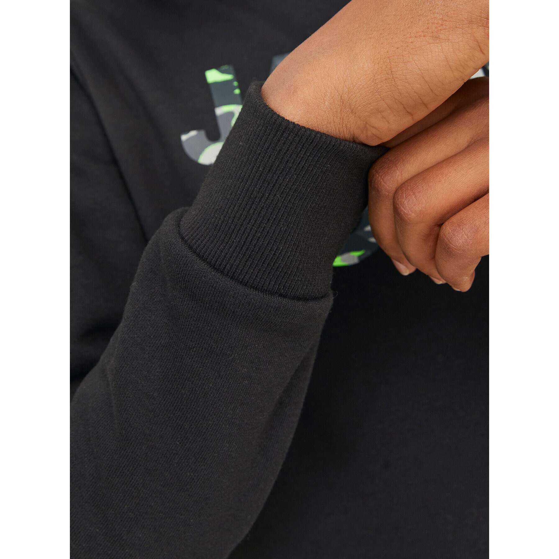 Jack&Jones Junior Суитшърт 12237172 Черен Regular Fit - Pepit.bg