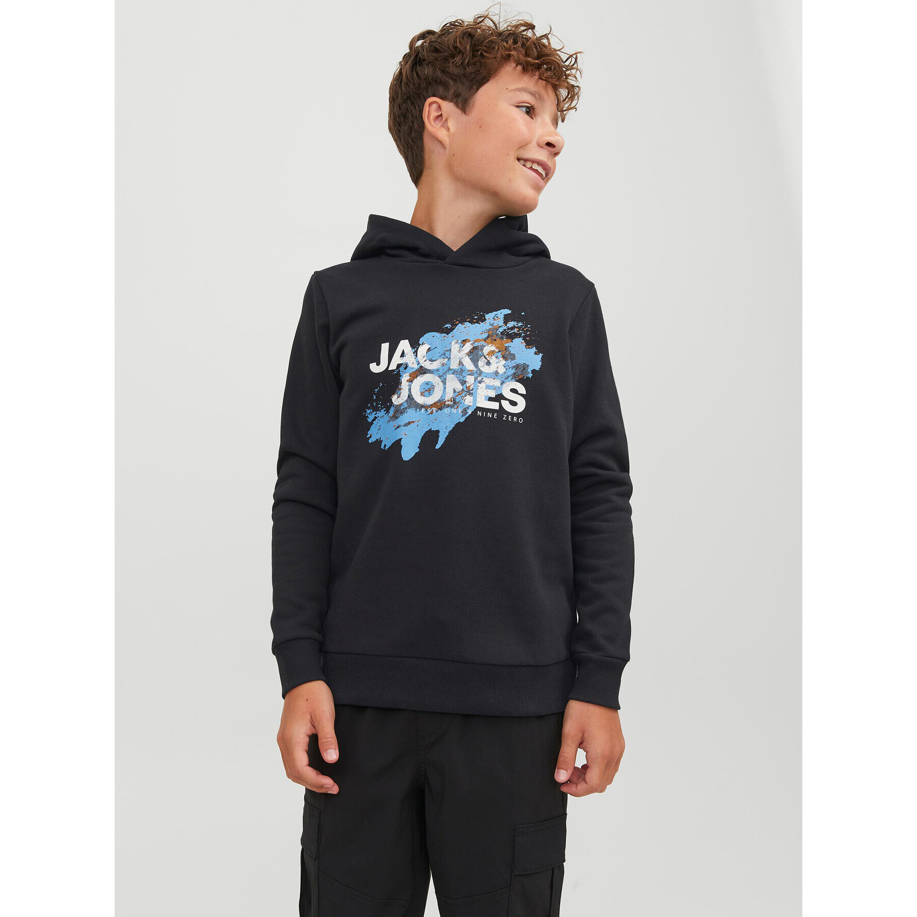 Jack&Jones Junior Суитшърт 12237210 Черен Regular Fit - Pepit.bg