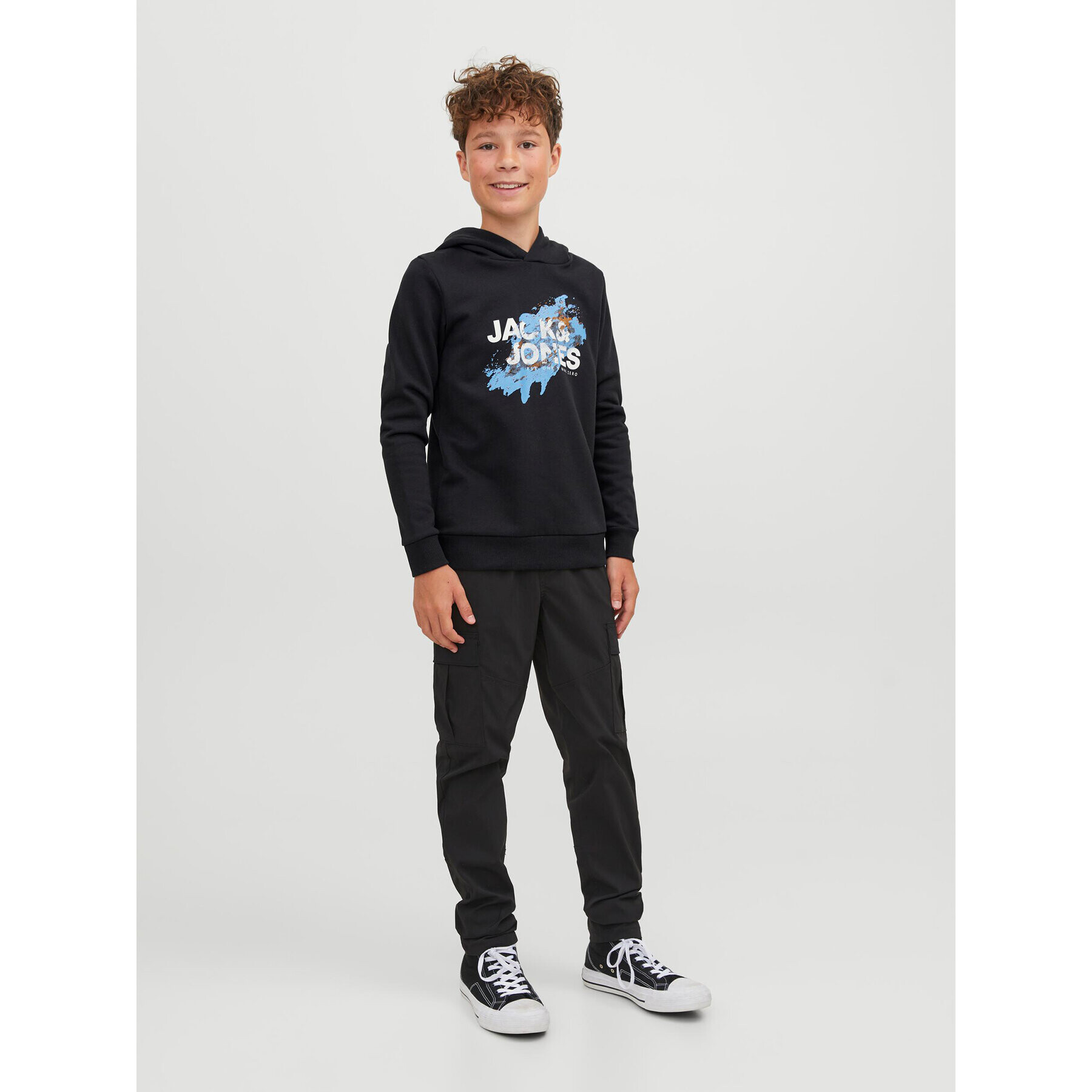 Jack&Jones Junior Суитшърт 12237210 Черен Regular Fit - Pepit.bg