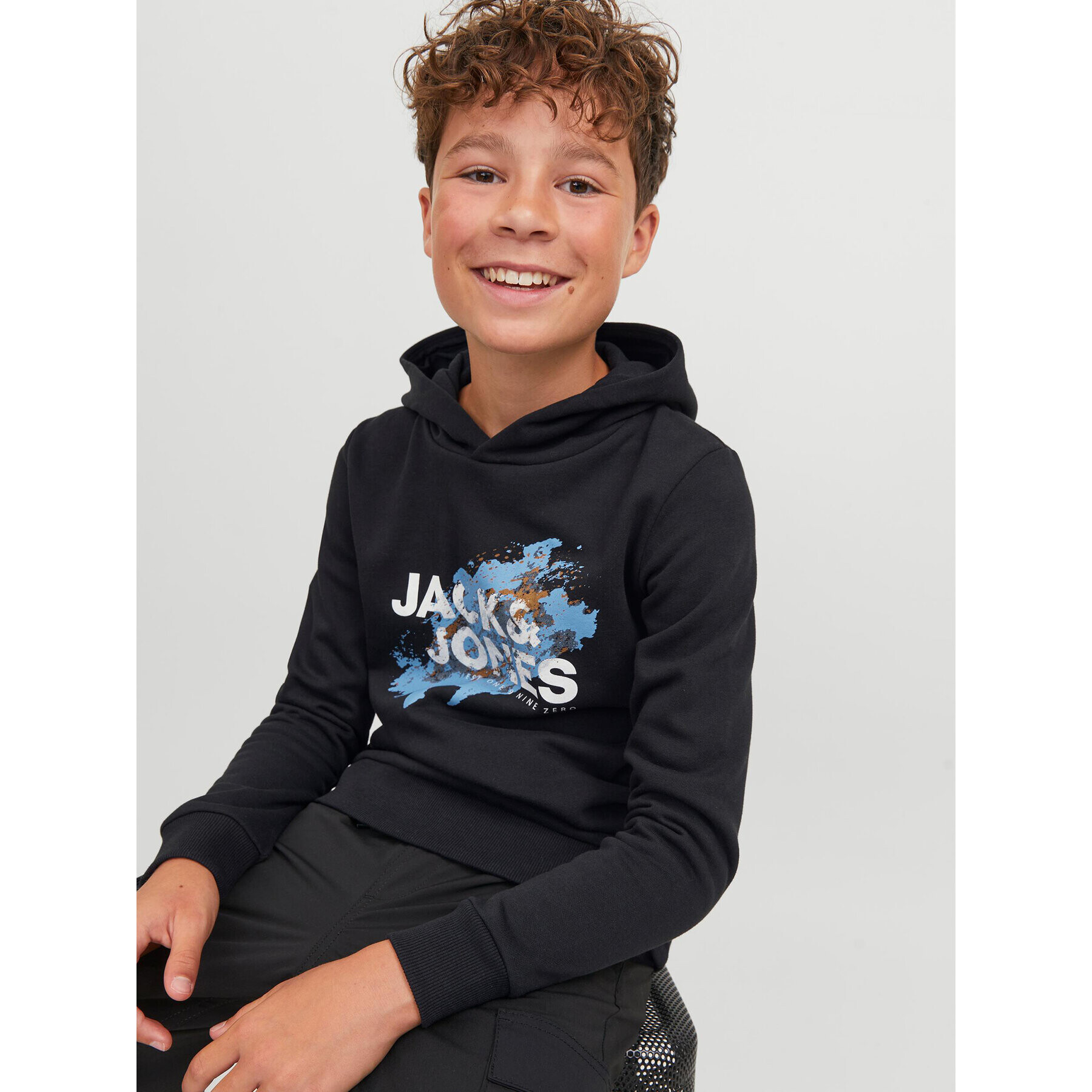 Jack&Jones Junior Суитшърт 12237210 Черен Regular Fit - Pepit.bg