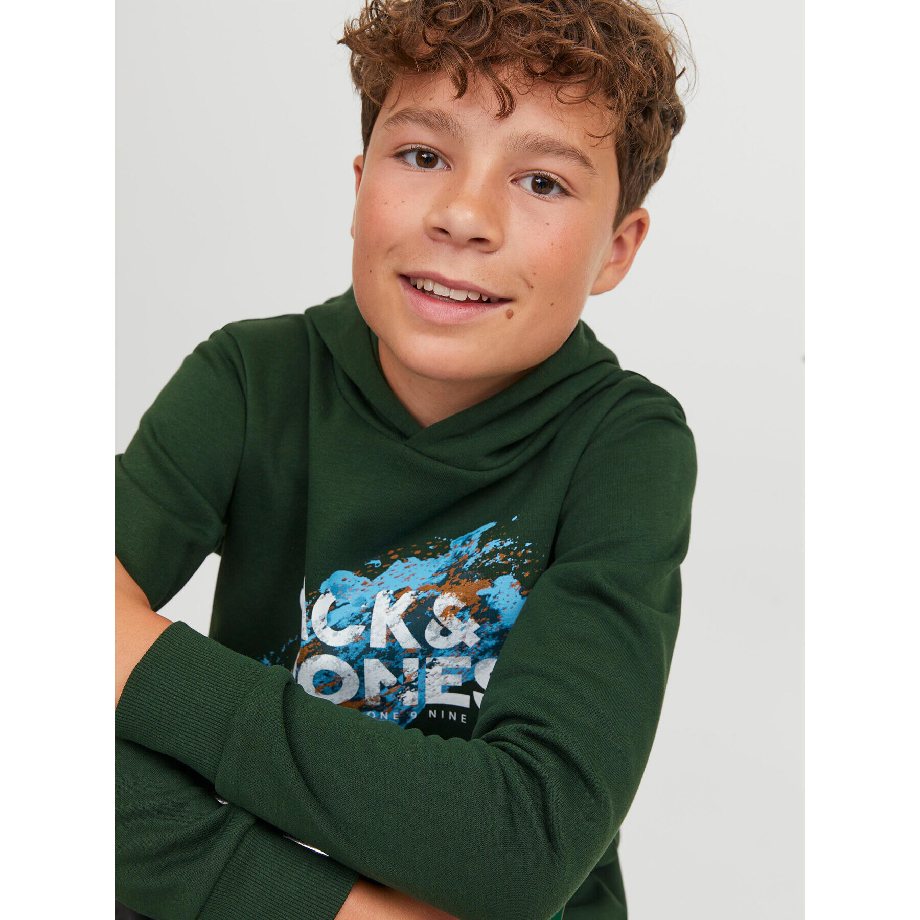 Jack&Jones Junior Суитшърт 12237210 Зелен Regular Fit - Pepit.bg