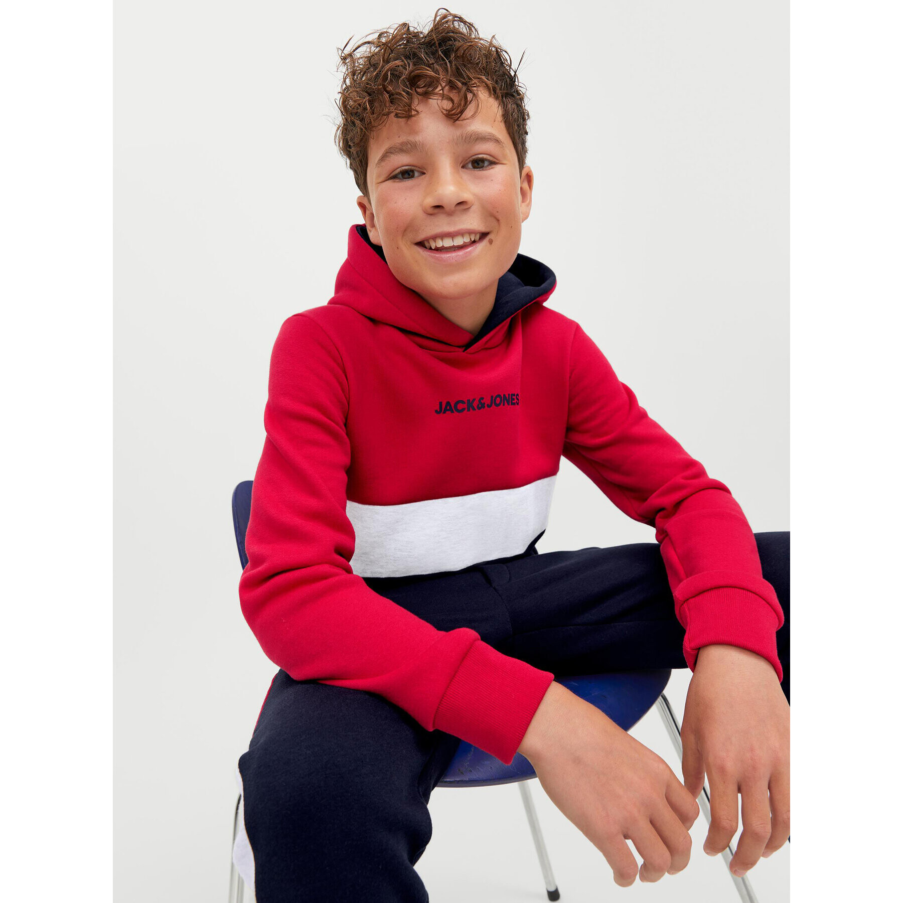 Jack&Jones Junior Суитшърт 12237402 Червен Regular Fit - Pepit.bg