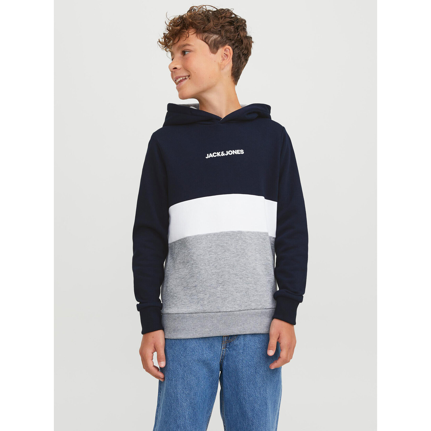 Jack&Jones Junior Суитшърт 12237402 Тъмносин Regular Fit - Pepit.bg