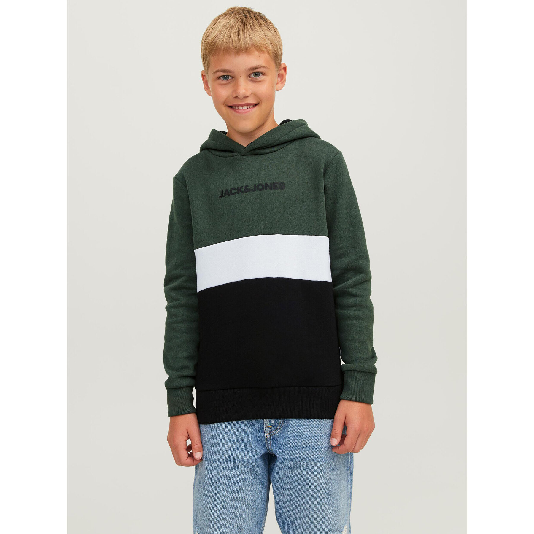 Jack&Jones Junior Суитшърт 12237402 Зелен Regular Fit - Pepit.bg