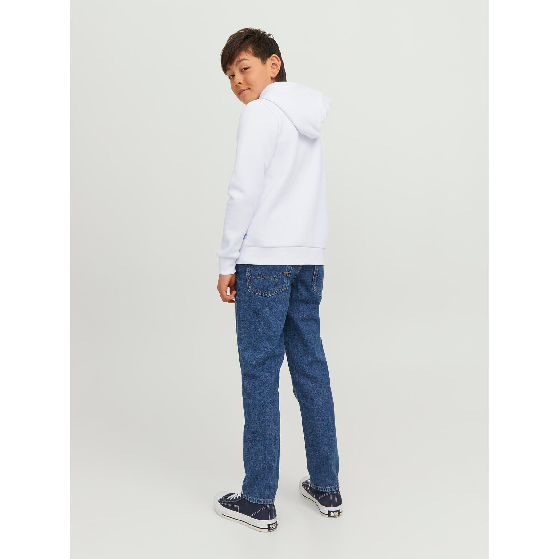 Jack&Jones Junior Суитшърт 12237459 Бял Regular Fit - Pepit.bg