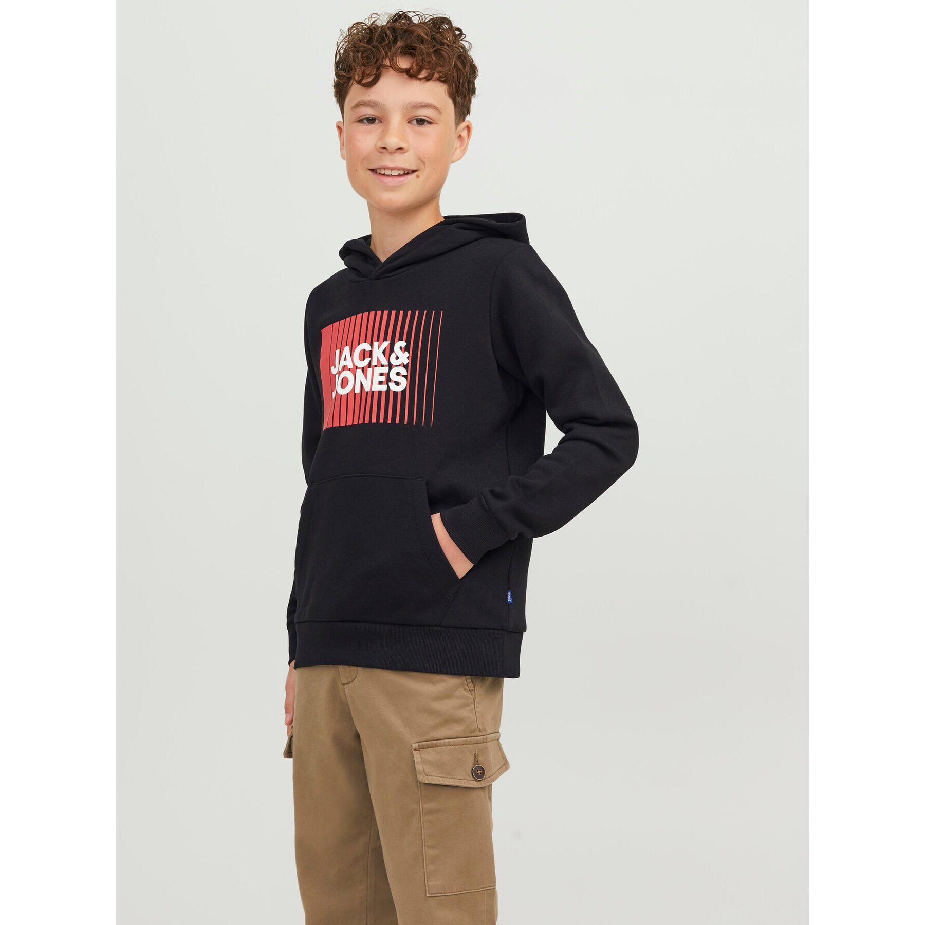 Jack&Jones Junior Суитшърт 12237459 Черен Regular Fit - Pepit.bg