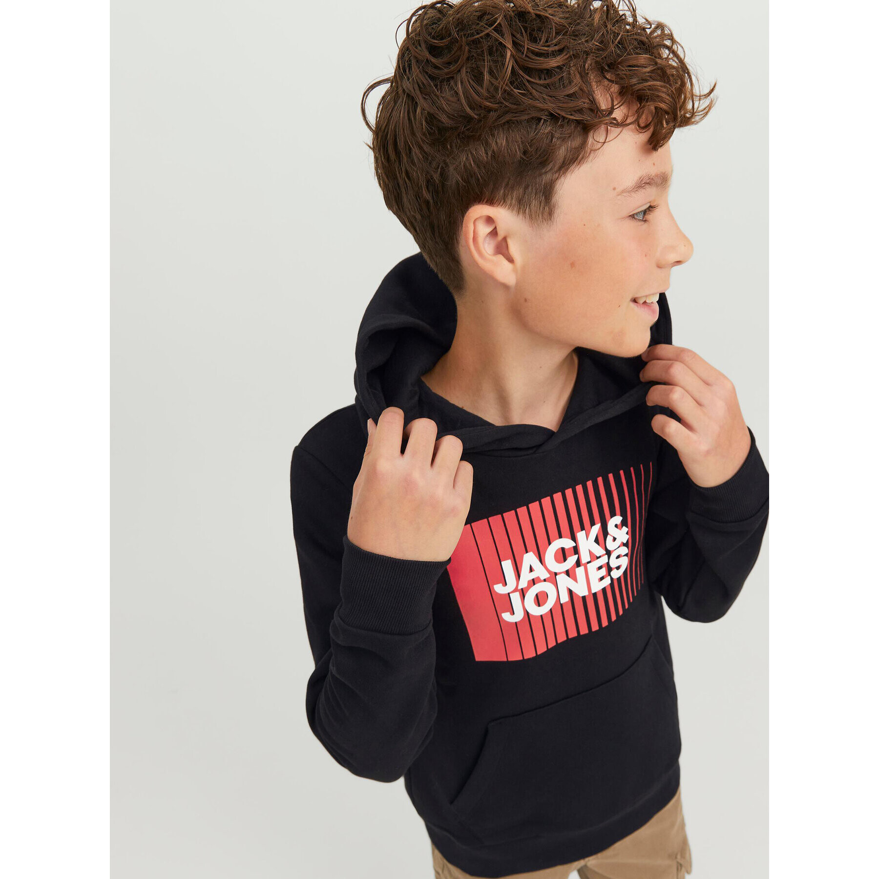 Jack&Jones Junior Суитшърт 12237459 Черен Regular Fit - Pepit.bg