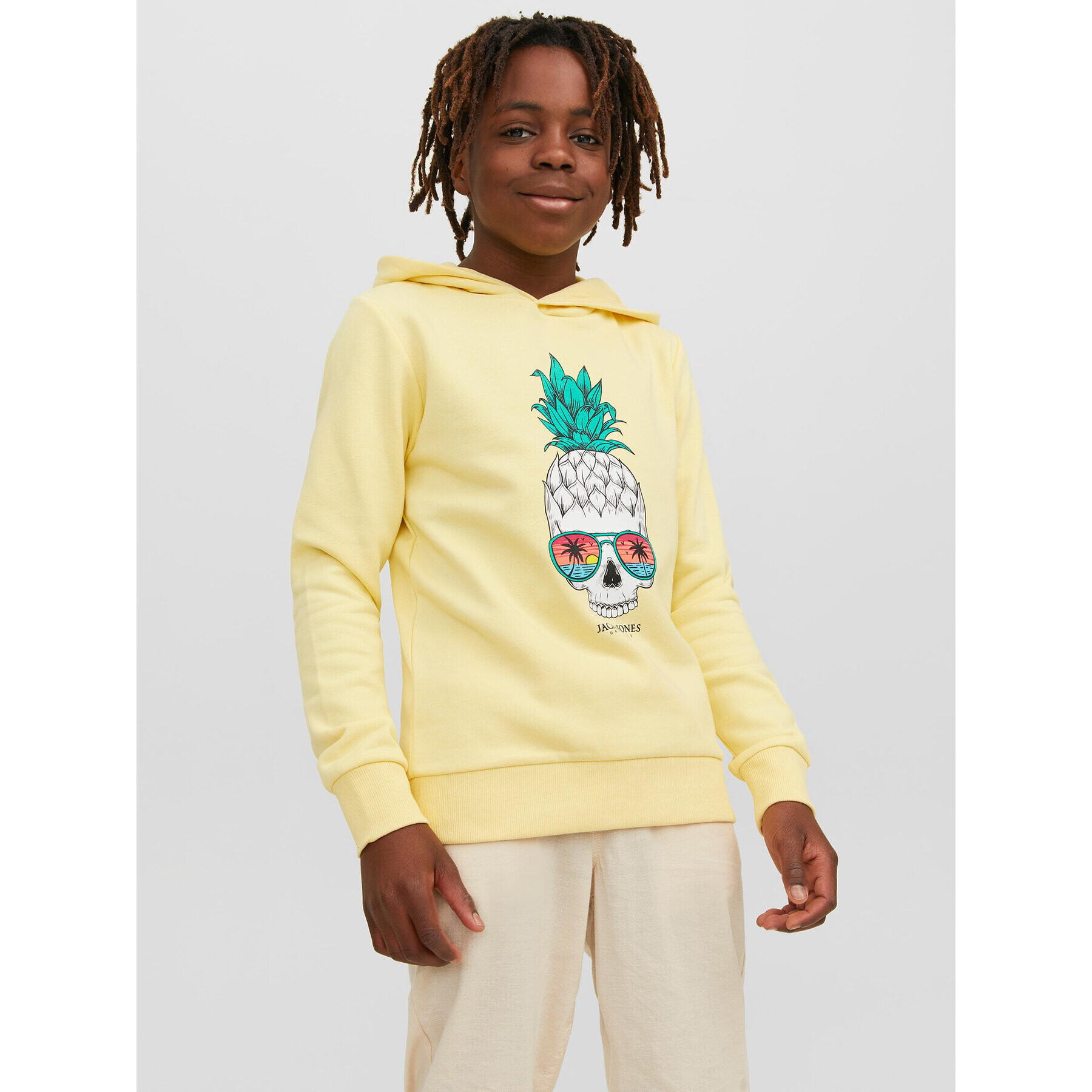 Jack&Jones Junior Суитшърт 12239455 Жълт Regular Fit - Pepit.bg