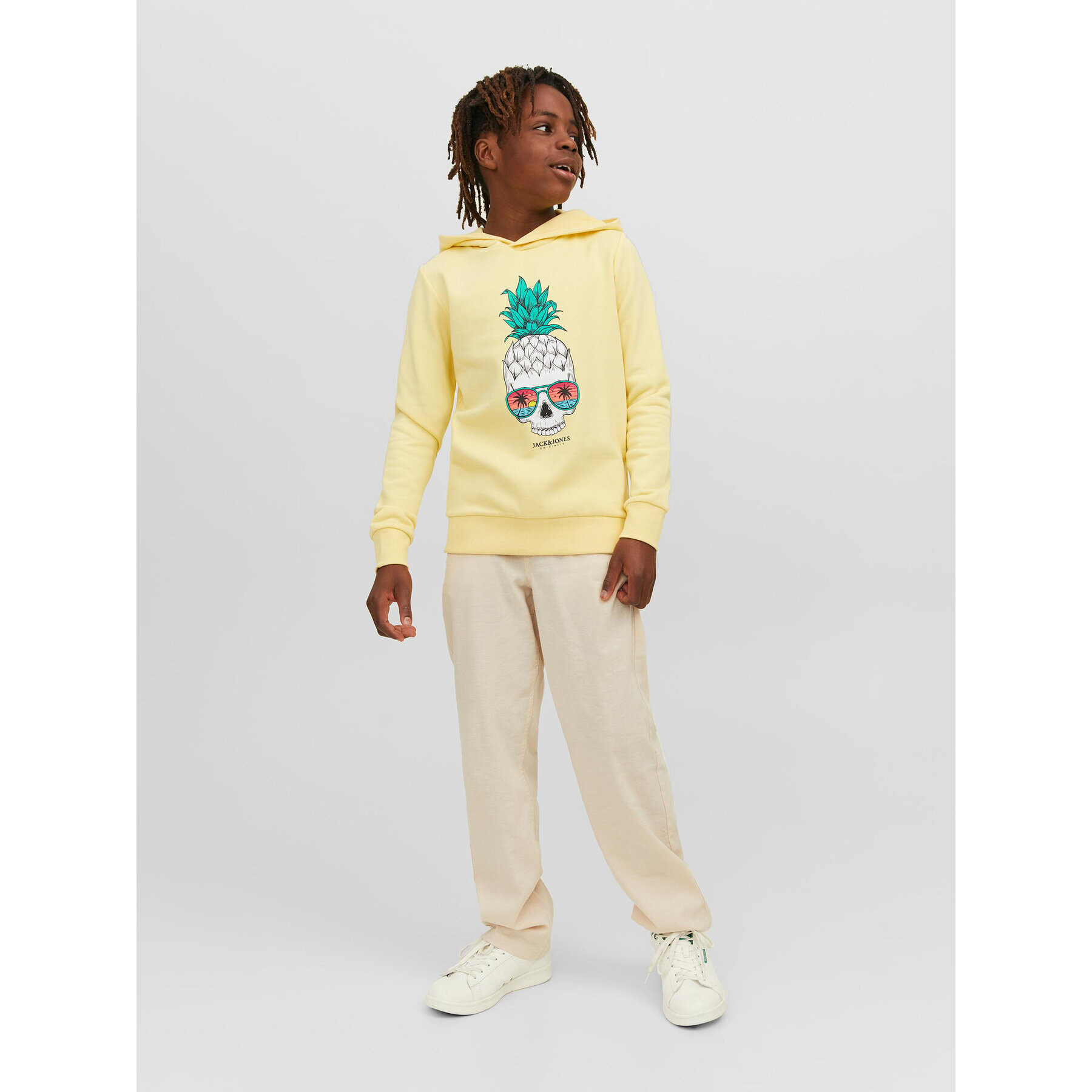 Jack&Jones Junior Суитшърт 12239455 Жълт Regular Fit - Pepit.bg