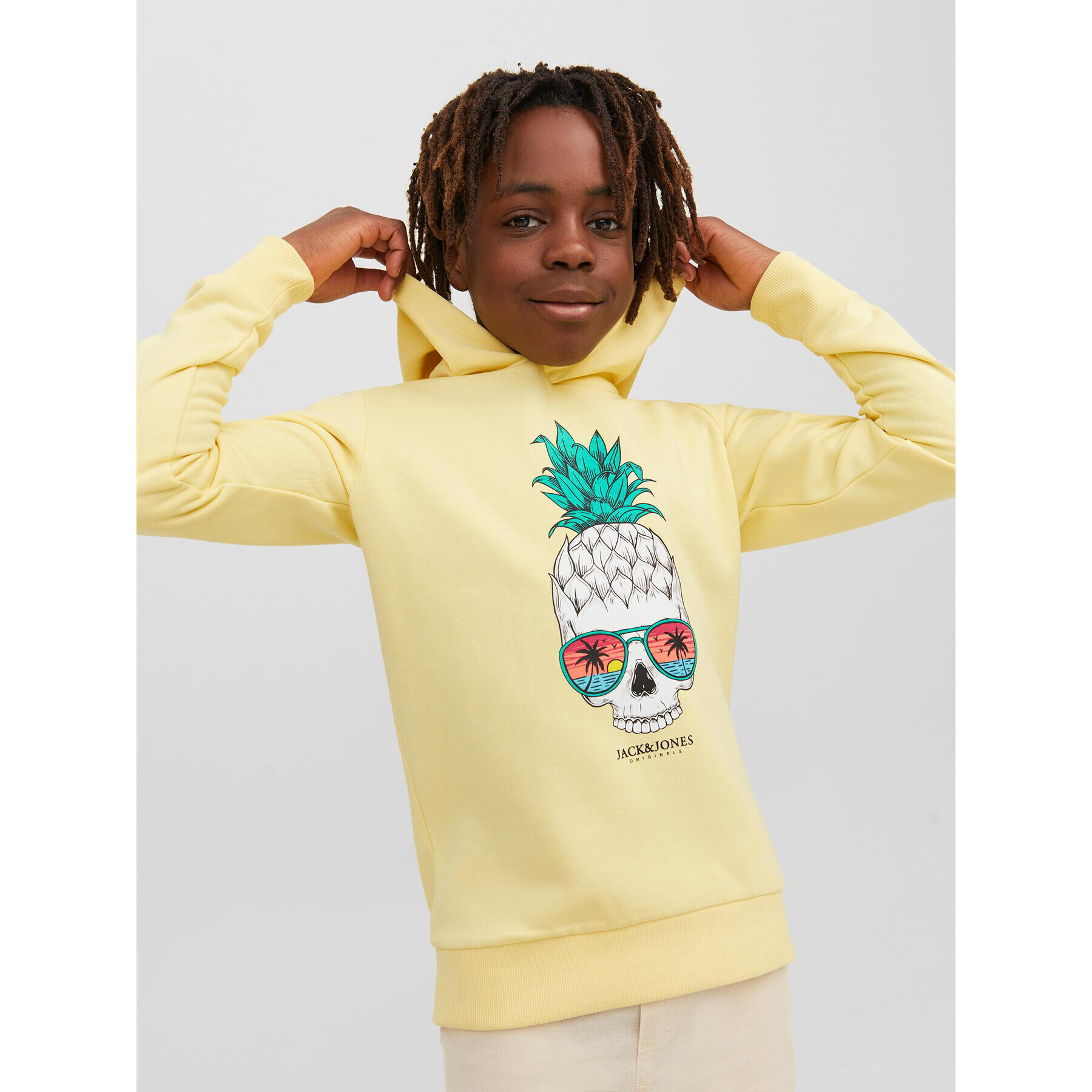 Jack&Jones Junior Суитшърт 12239455 Жълт Regular Fit - Pepit.bg