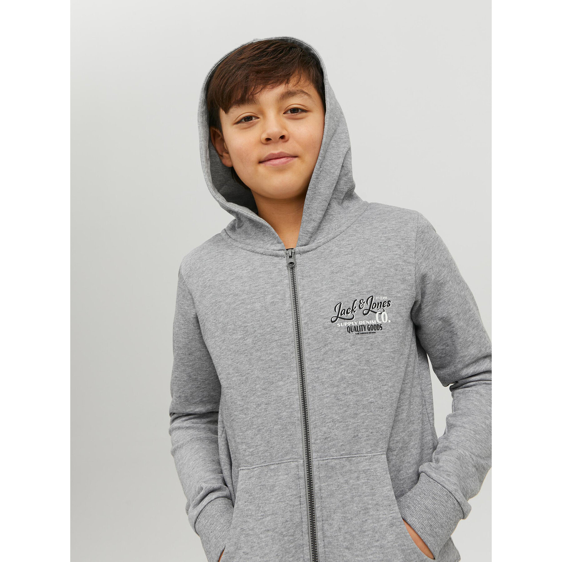 Jack&Jones Junior Суитшърт Andy 12224236 Сив Regular Fit - Pepit.bg