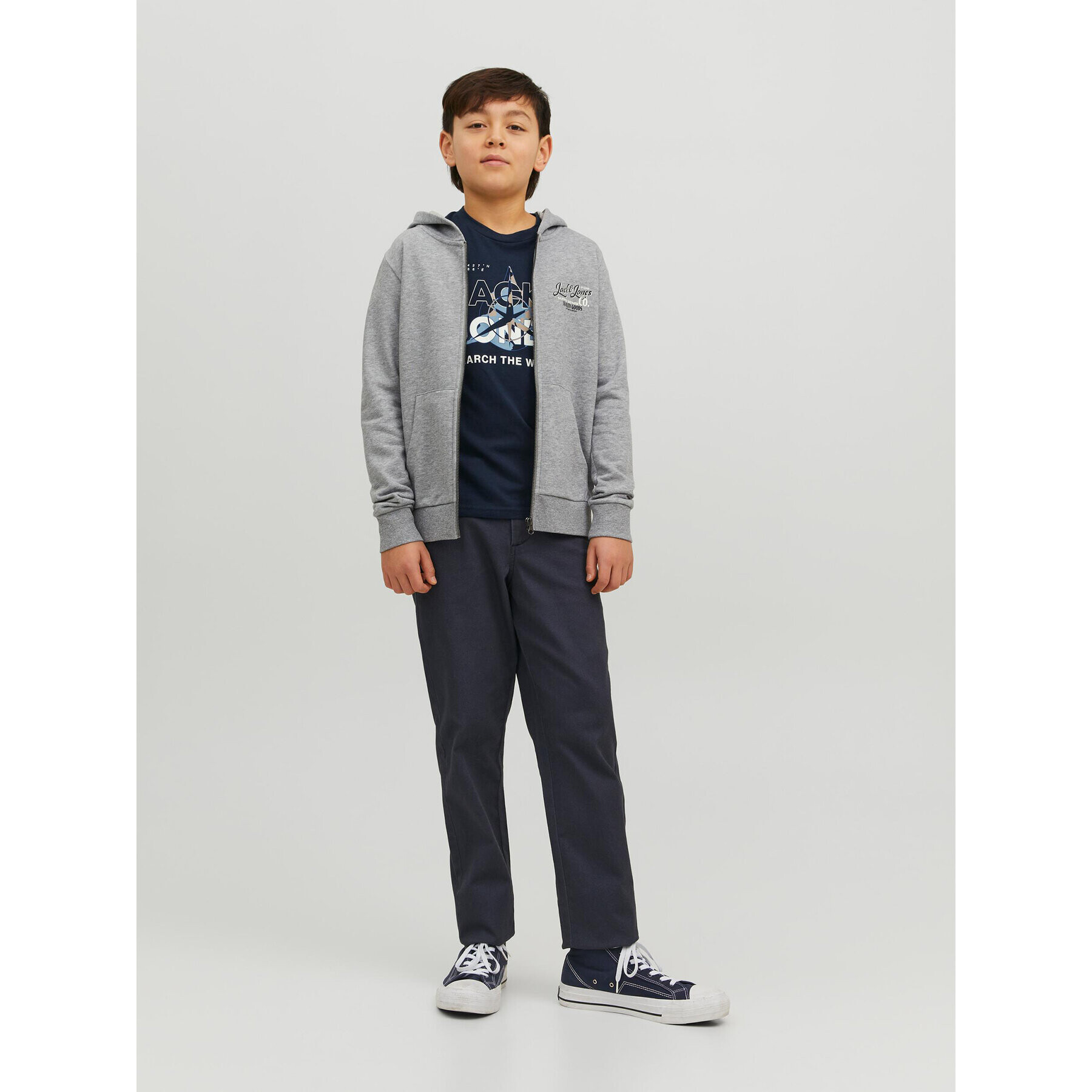 Jack&Jones Junior Суитшърт Andy 12224236 Сив Regular Fit - Pepit.bg