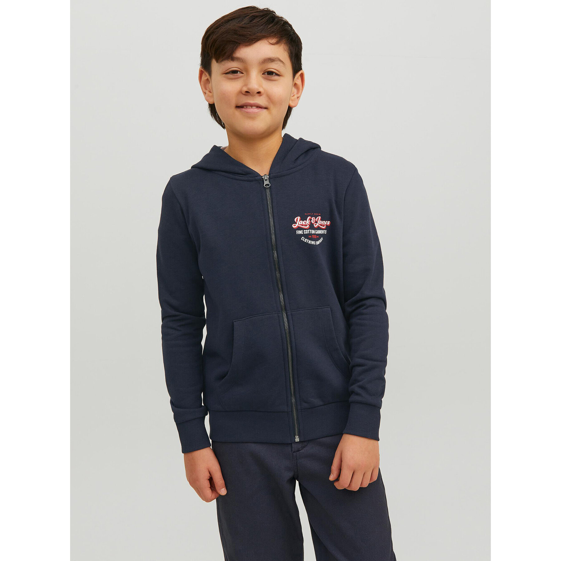 Jack&Jones Junior Суитшърт Andy 12224236 Тъмносин Regular Fit - Pepit.bg