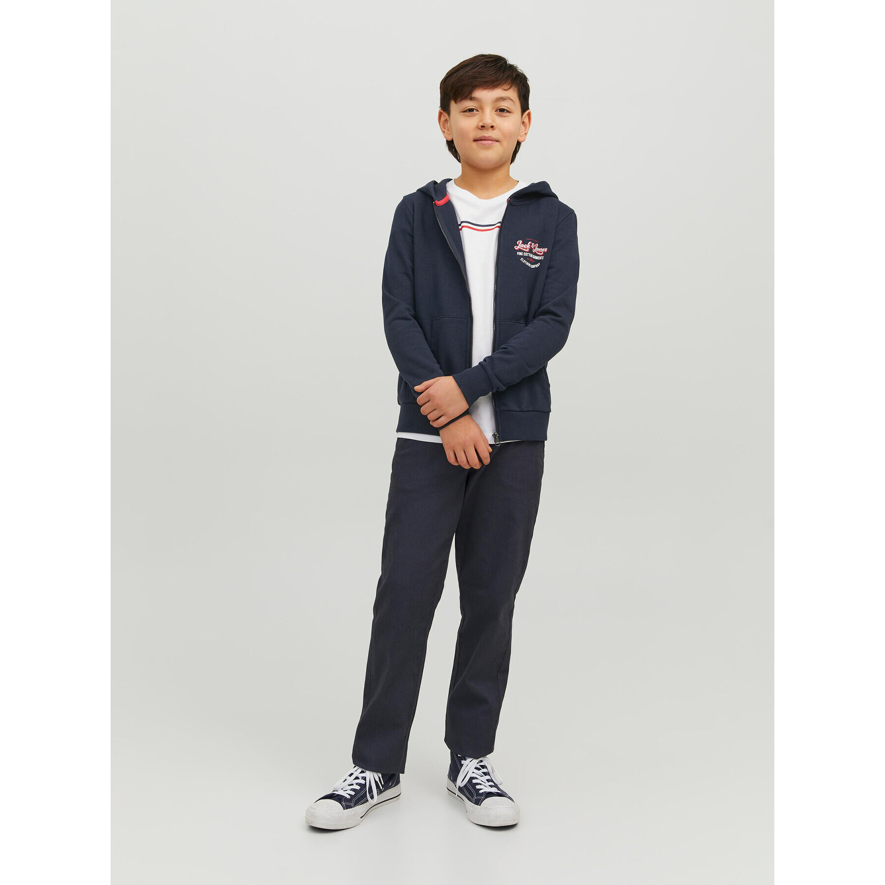 Jack&Jones Junior Суитшърт Andy 12224236 Тъмносин Regular Fit - Pepit.bg