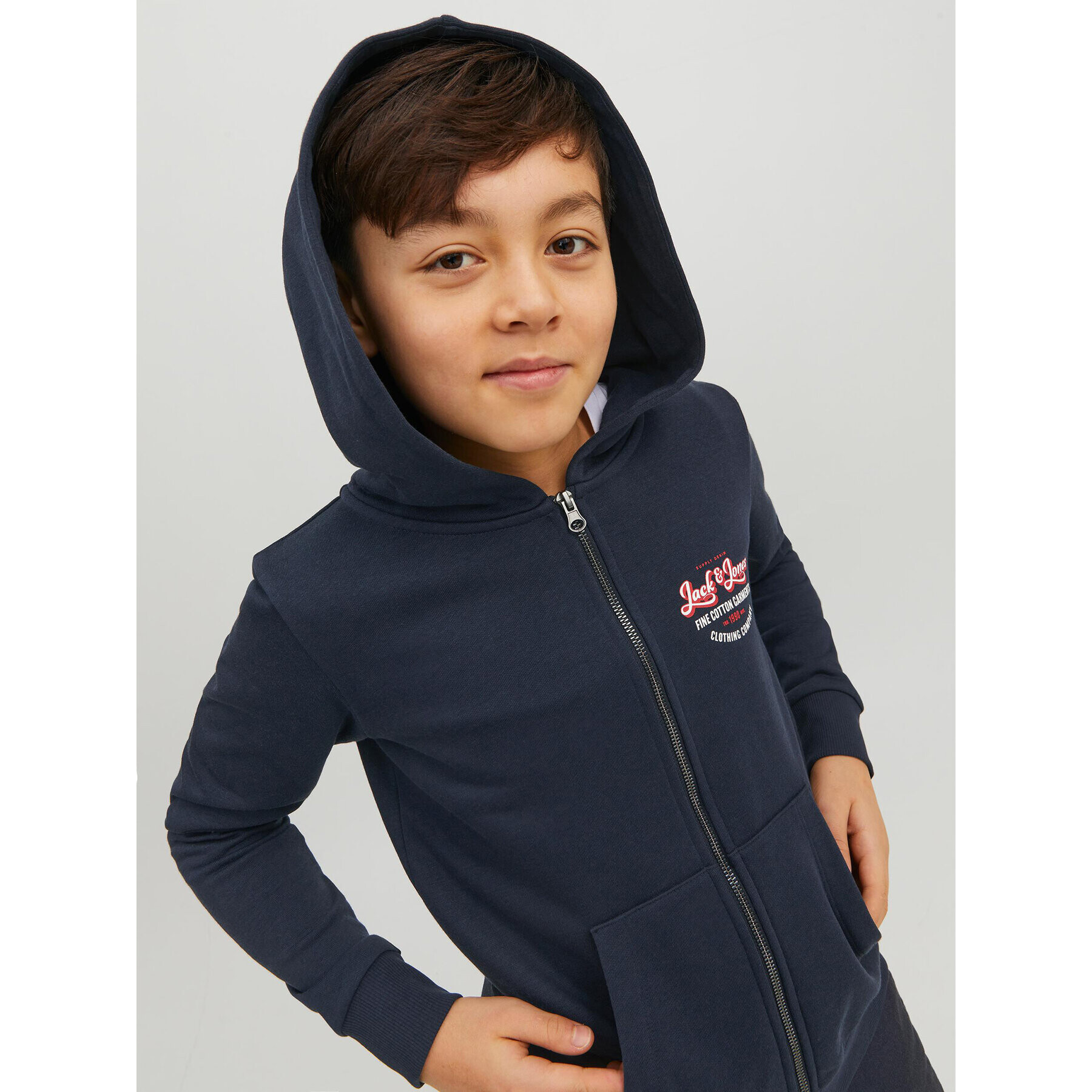 Jack&Jones Junior Суитшърт Andy 12224236 Тъмносин Regular Fit - Pepit.bg
