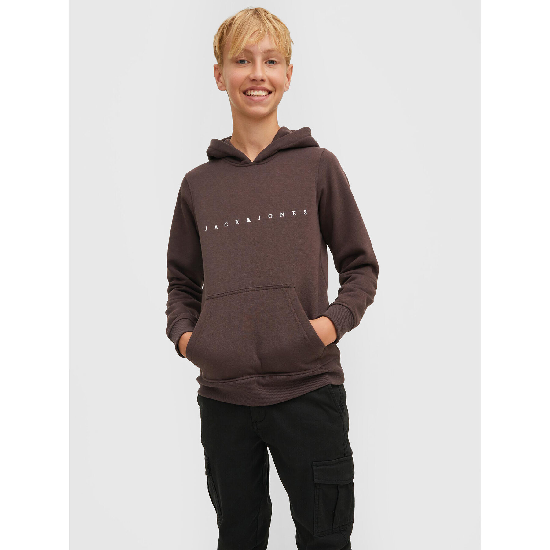 Jack&Jones Junior Суитшърт Copenhagen 12214983 Кафяв Regular Fit - Pepit.bg