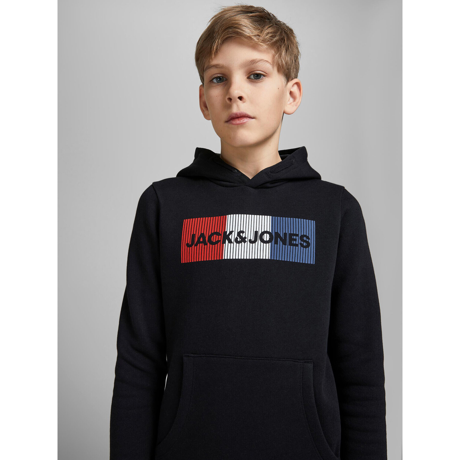 Jack&Jones Junior Суитшърт Corp Logo 12152841 Черен Regular Fit - Pepit.bg