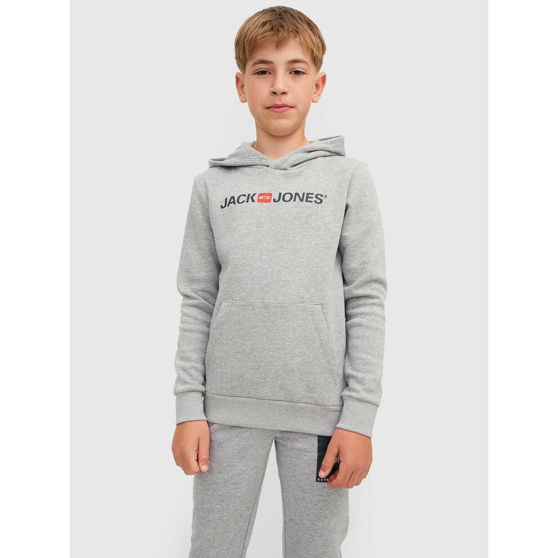 Jack&Jones Junior Суитшърт Corp Old Logo 12212186 Сив Regular Fit - Pepit.bg