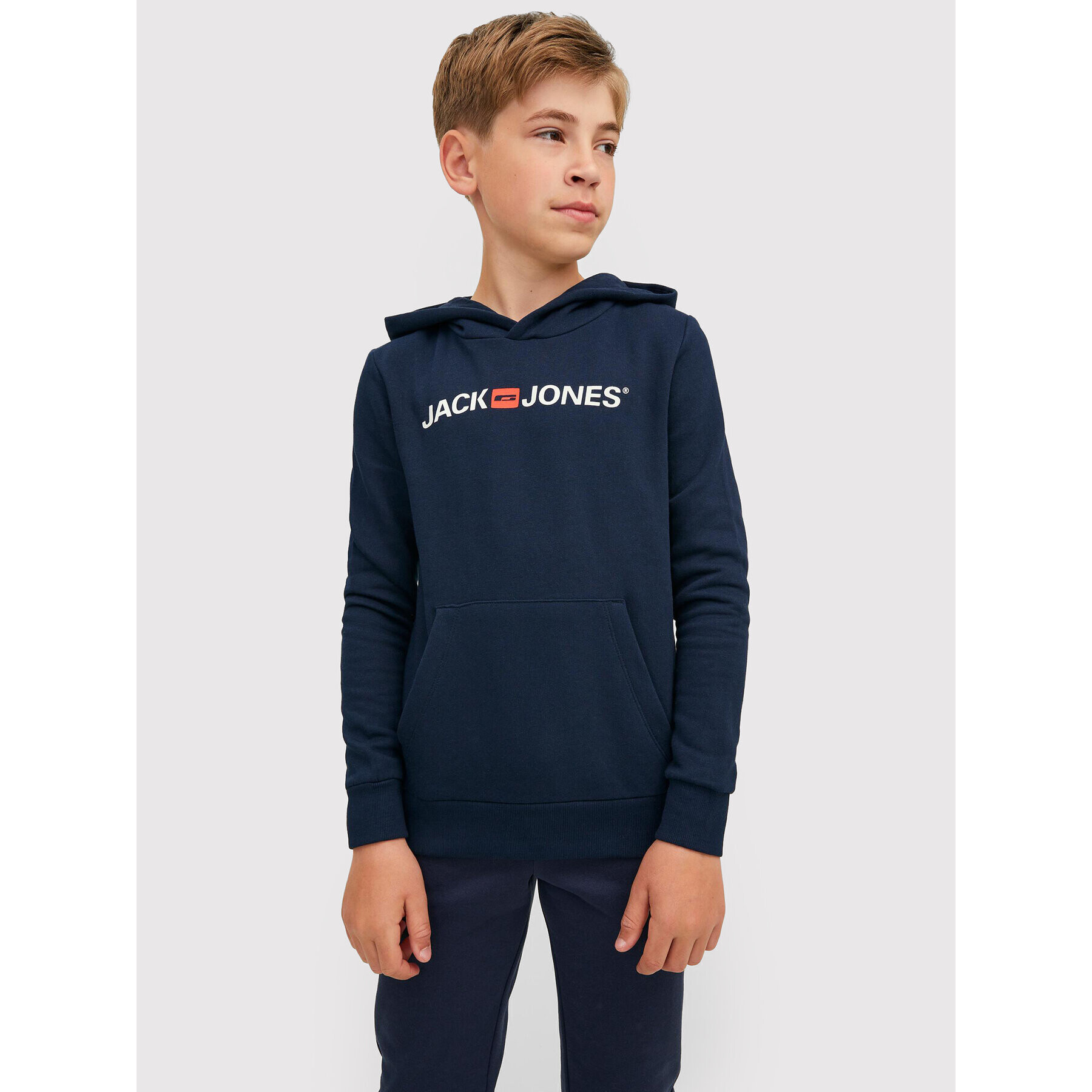 Jack&Jones Junior Суитшърт Corp Old Logo 12212186 Тъмносин Regular Fit - Pepit.bg