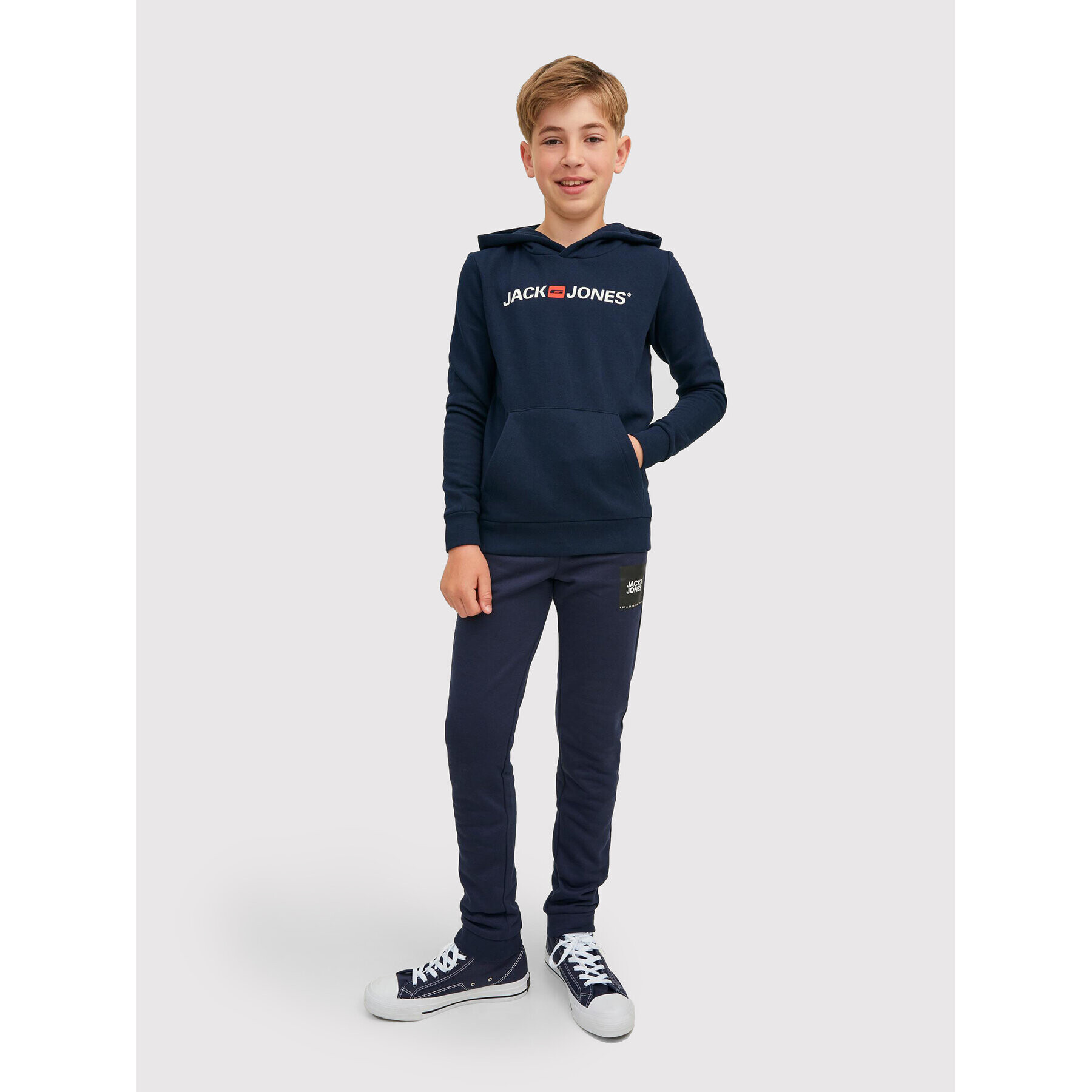 Jack&Jones Junior Суитшърт Corp Old Logo 12212186 Тъмносин Regular Fit - Pepit.bg