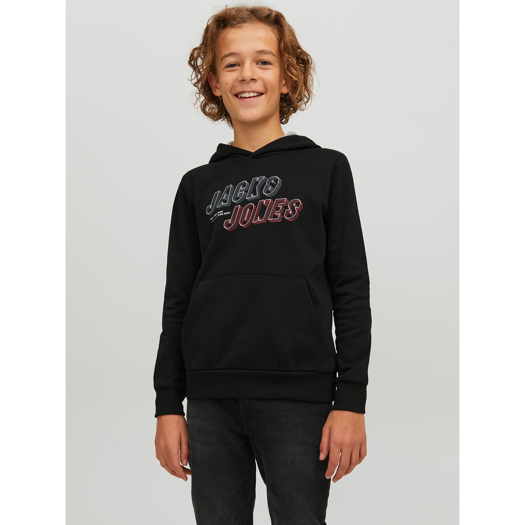 Jack&Jones Junior Суитшърт Friday 12219582 Черен Regular Fit - Pepit.bg