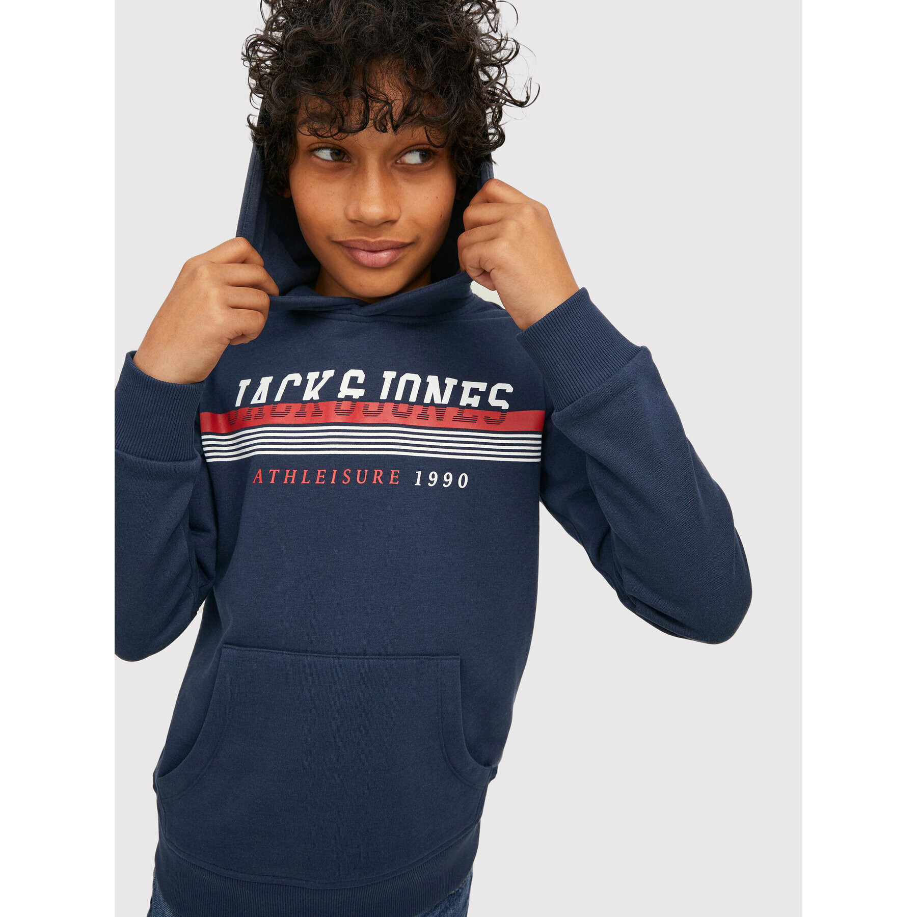 Jack&Jones Junior Суитшърт Jiron 12213277 Тъмносин Regular Fit - Pepit.bg