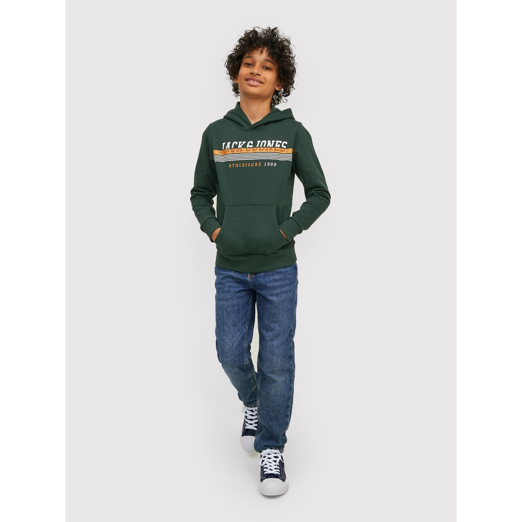 Jack&Jones Junior Суитшърт Jiron 12213277 Зелен Regular Fit - Pepit.bg