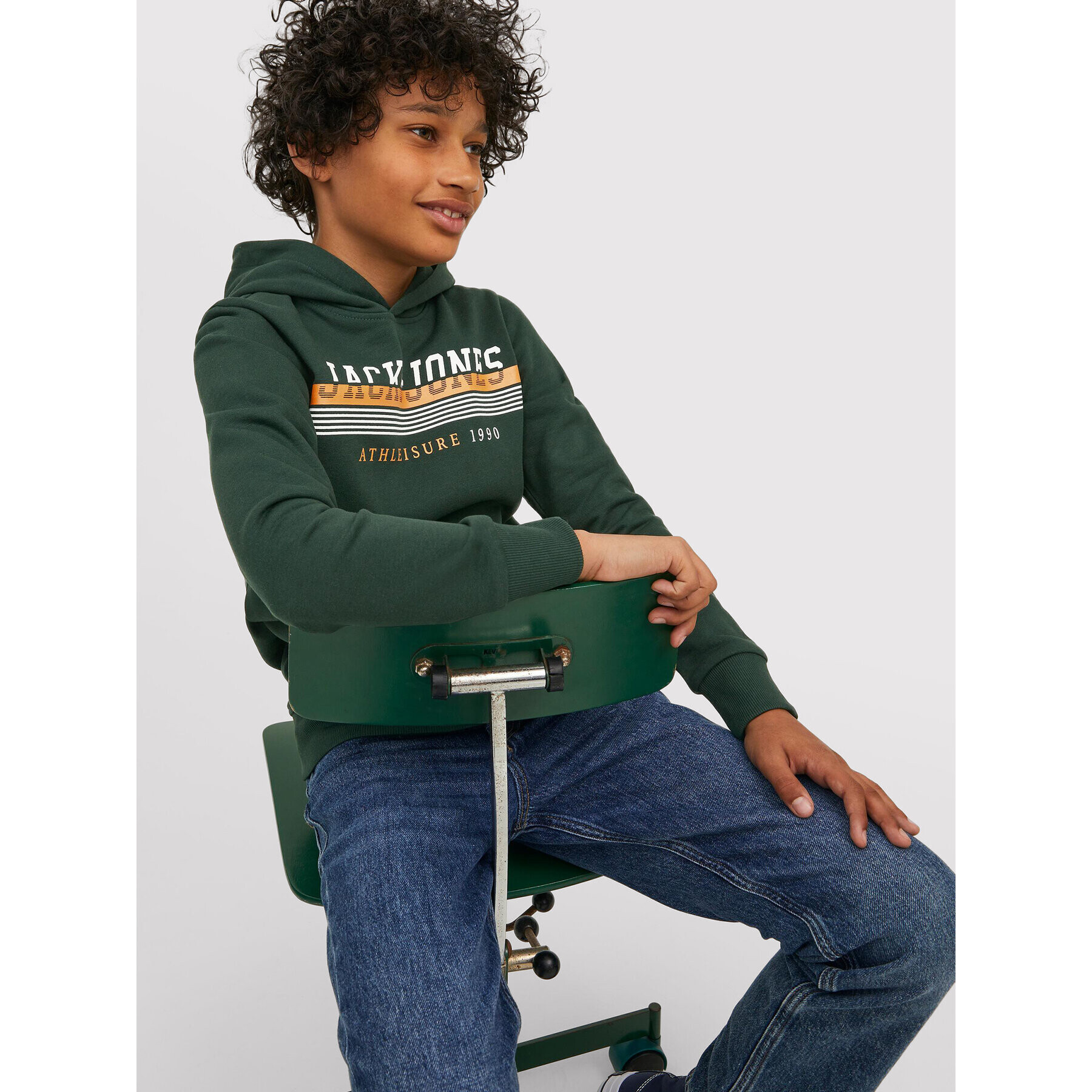 Jack&Jones Junior Суитшърт Jiron 12213277 Зелен Regular Fit - Pepit.bg