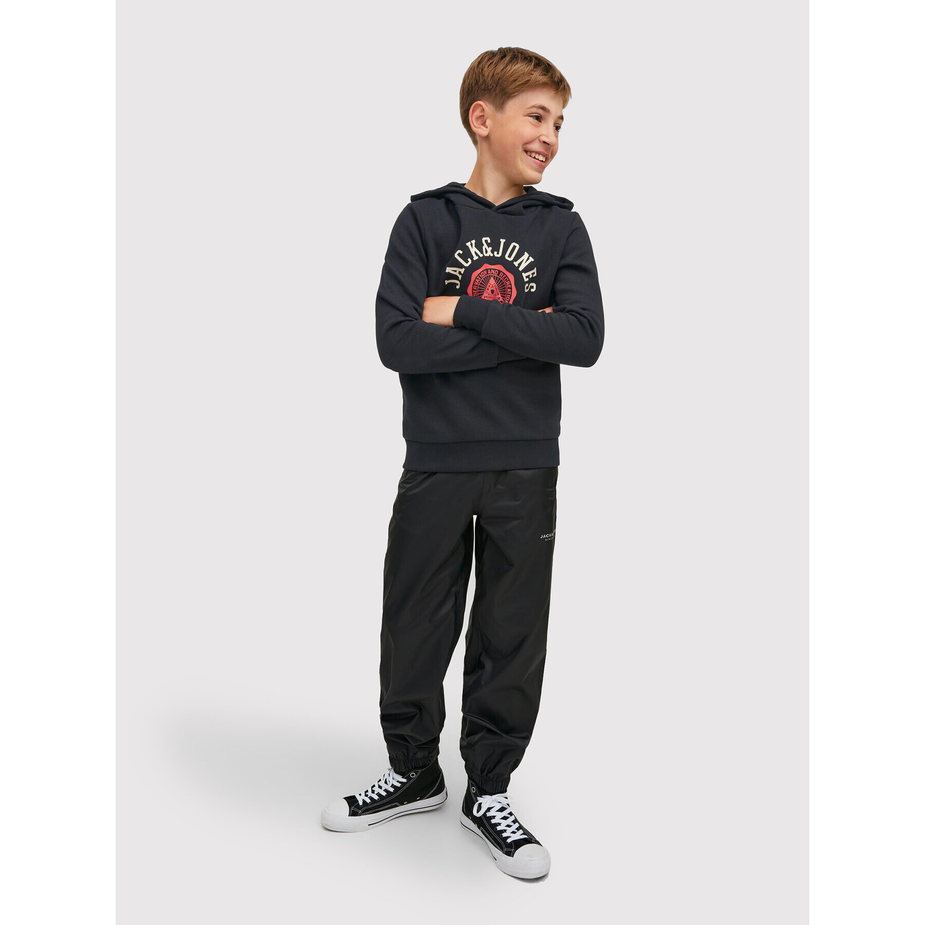 Jack&Jones Junior Суитшърт Logo 12212287 Черен Regular Fit - Pepit.bg