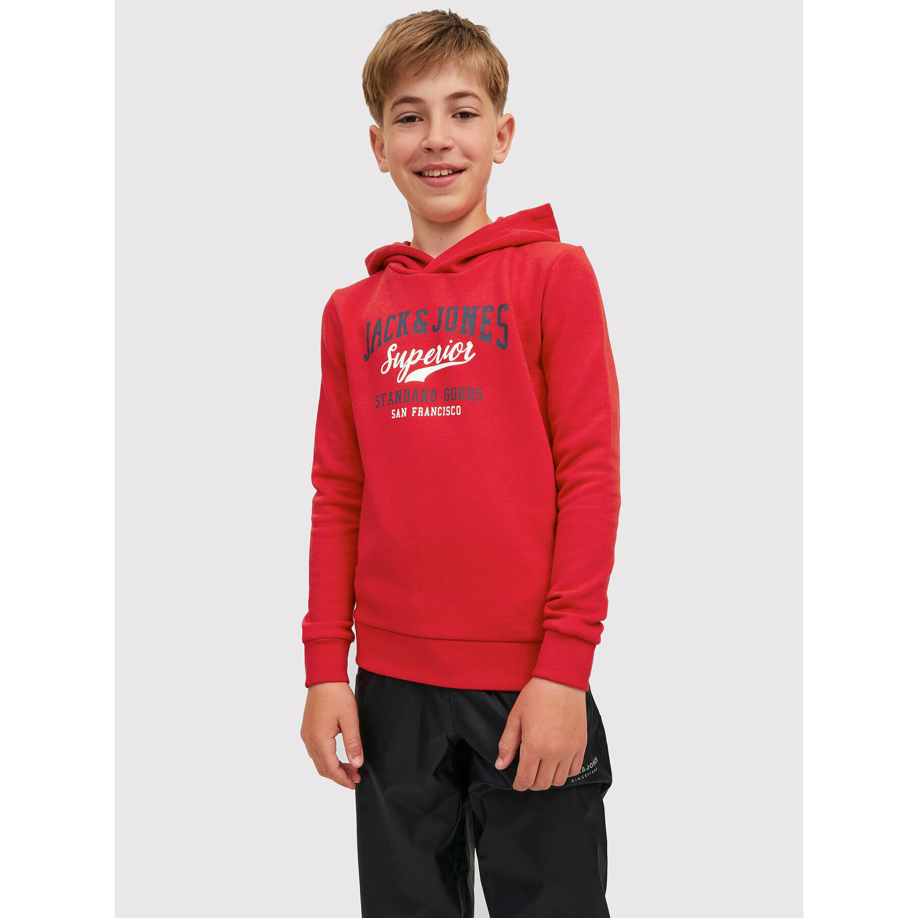 Jack&Jones Junior Суитшърт Logo 12212287 Червен Regular Fit - Pepit.bg