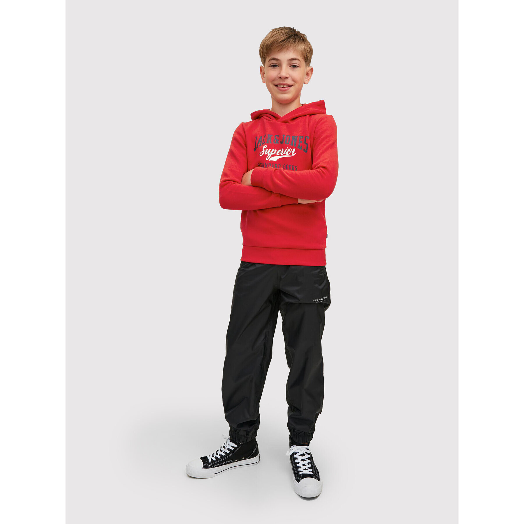 Jack&Jones Junior Суитшърт Logo 12212287 Червен Regular Fit - Pepit.bg