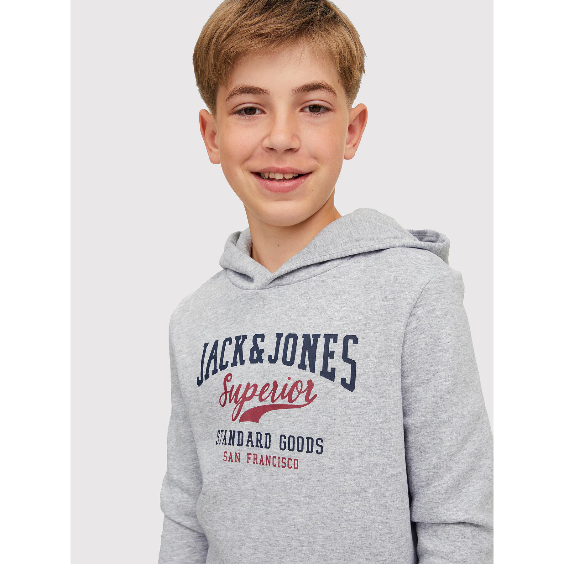 Jack&Jones Junior Суитшърт Logo 12212287 Сив Regular Fit - Pepit.bg