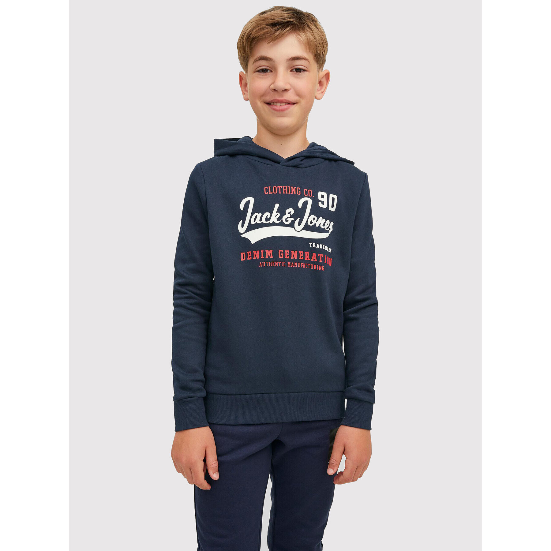 Jack&Jones Junior Суитшърт Logo 12212287 Тъмносин Regular Fit - Pepit.bg