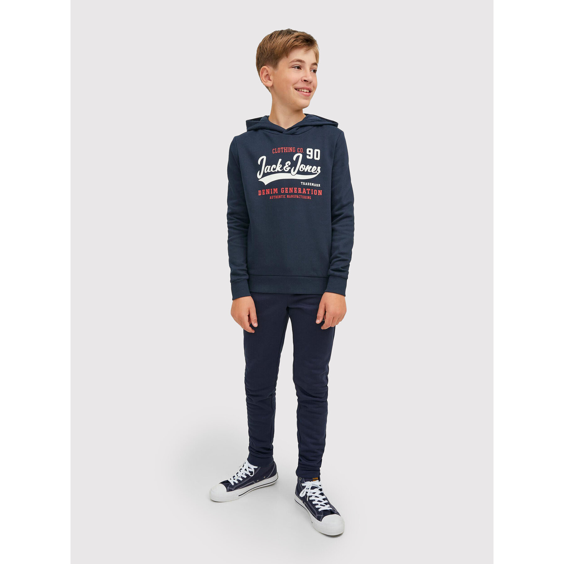 Jack&Jones Junior Суитшърт Logo 12212287 Тъмносин Regular Fit - Pepit.bg