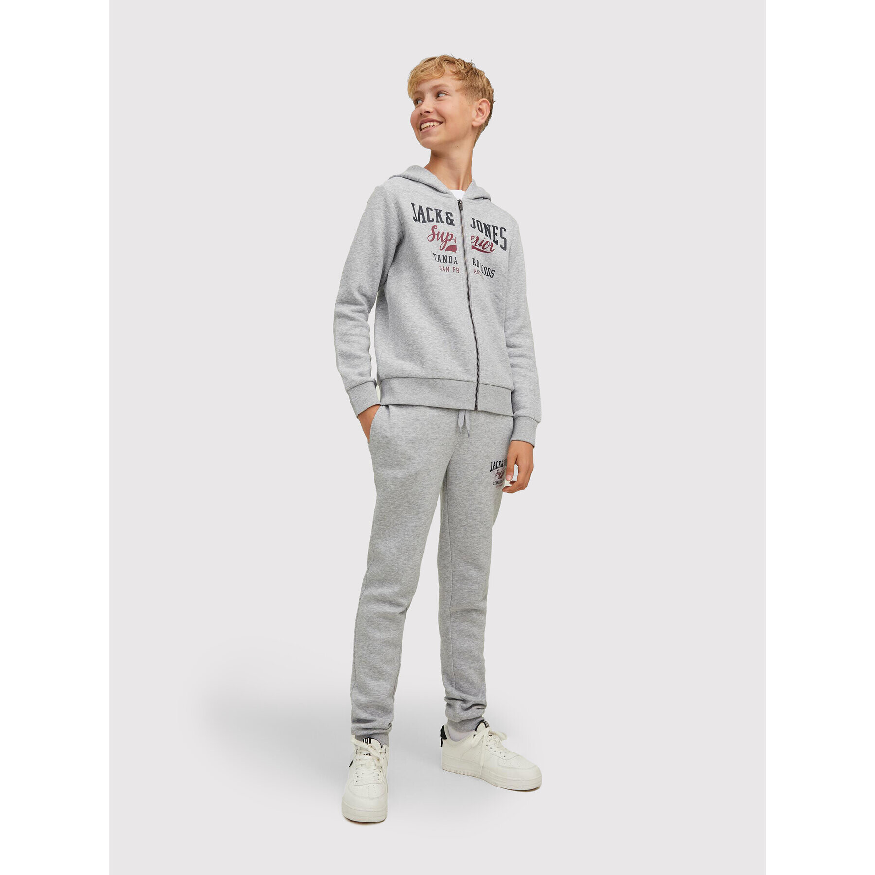 Jack&Jones Junior Суитшърт Logo 12218049 Сив Regular Fit - Pepit.bg