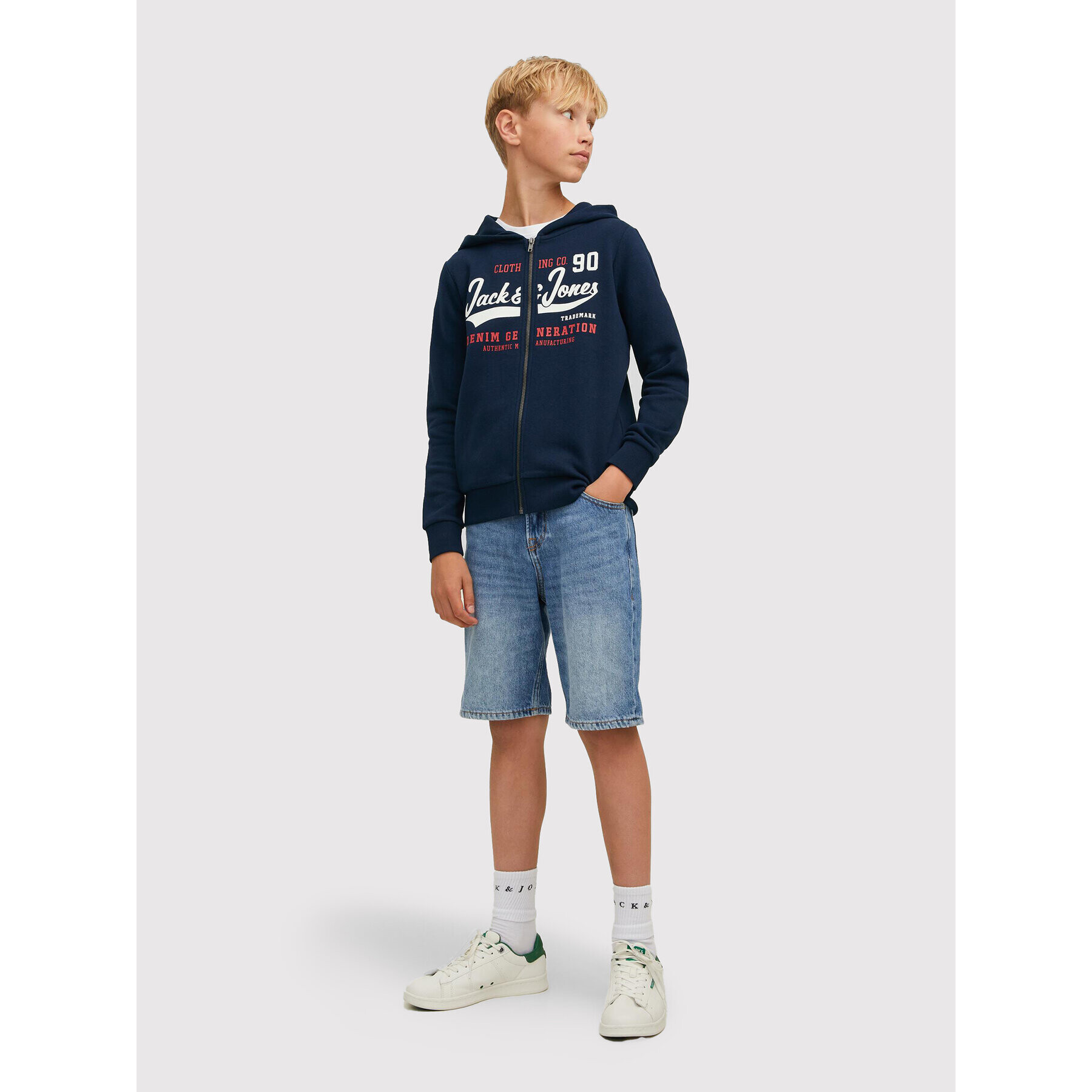 Jack&Jones Junior Суитшърт Logo 12218049 Тъмносин Regular Fit - Pepit.bg