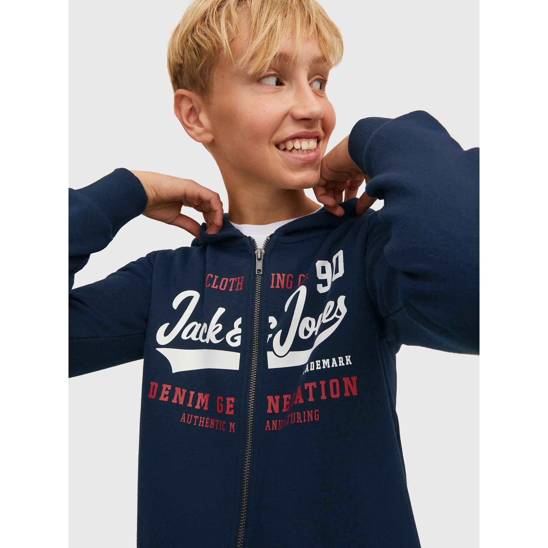 Jack&Jones Junior Суитшърт Logo 12218049 Тъмносин Regular Fit - Pepit.bg