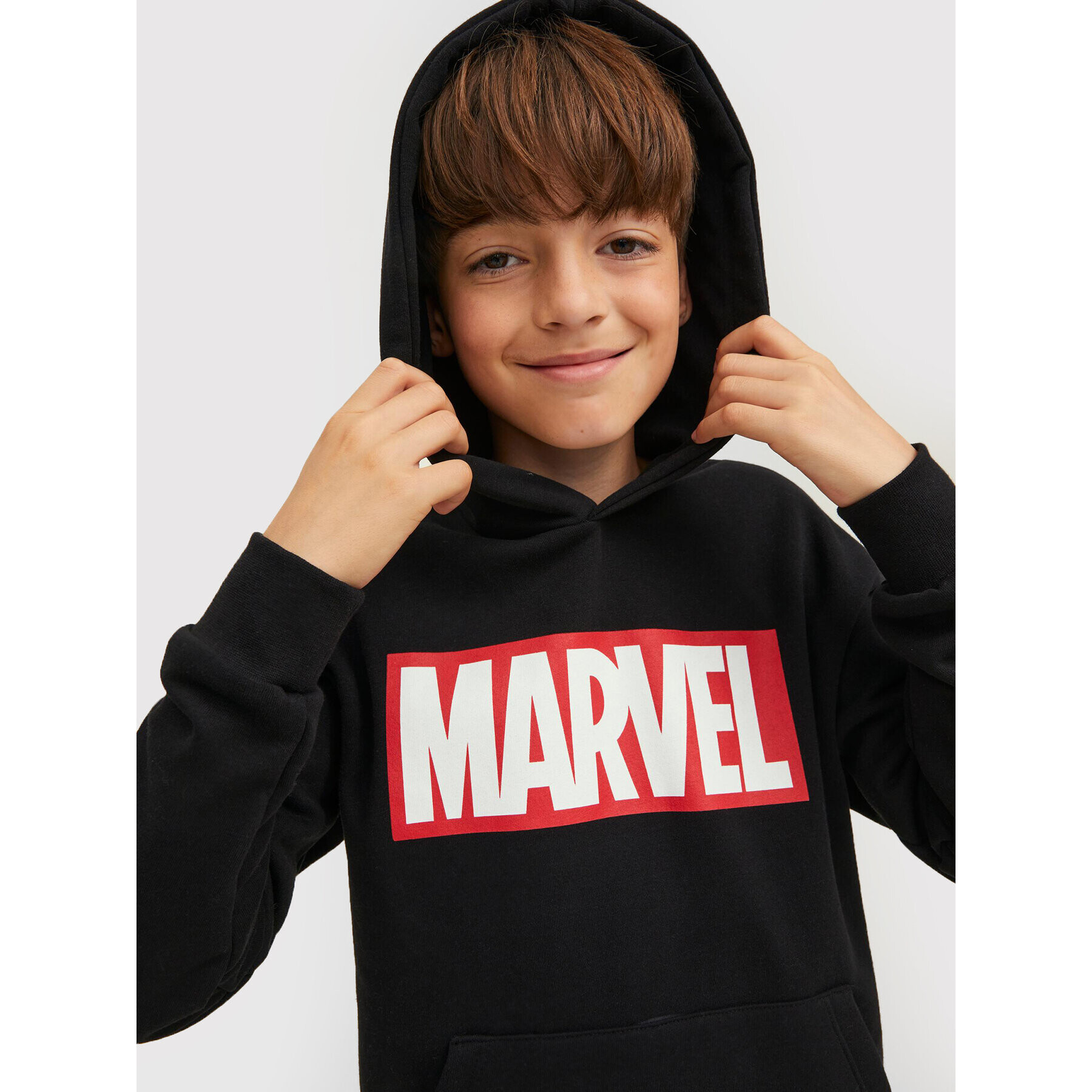 Jack&Jones Junior Суитшърт MARVEL 12217804 Черен Loose Fit - Pepit.bg