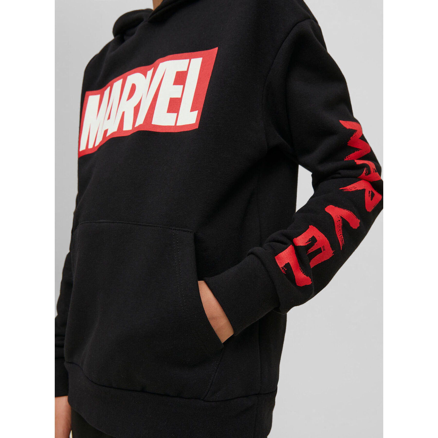 Jack&Jones Junior Суитшърт MARVEL 12217804 Черен Loose Fit - Pepit.bg