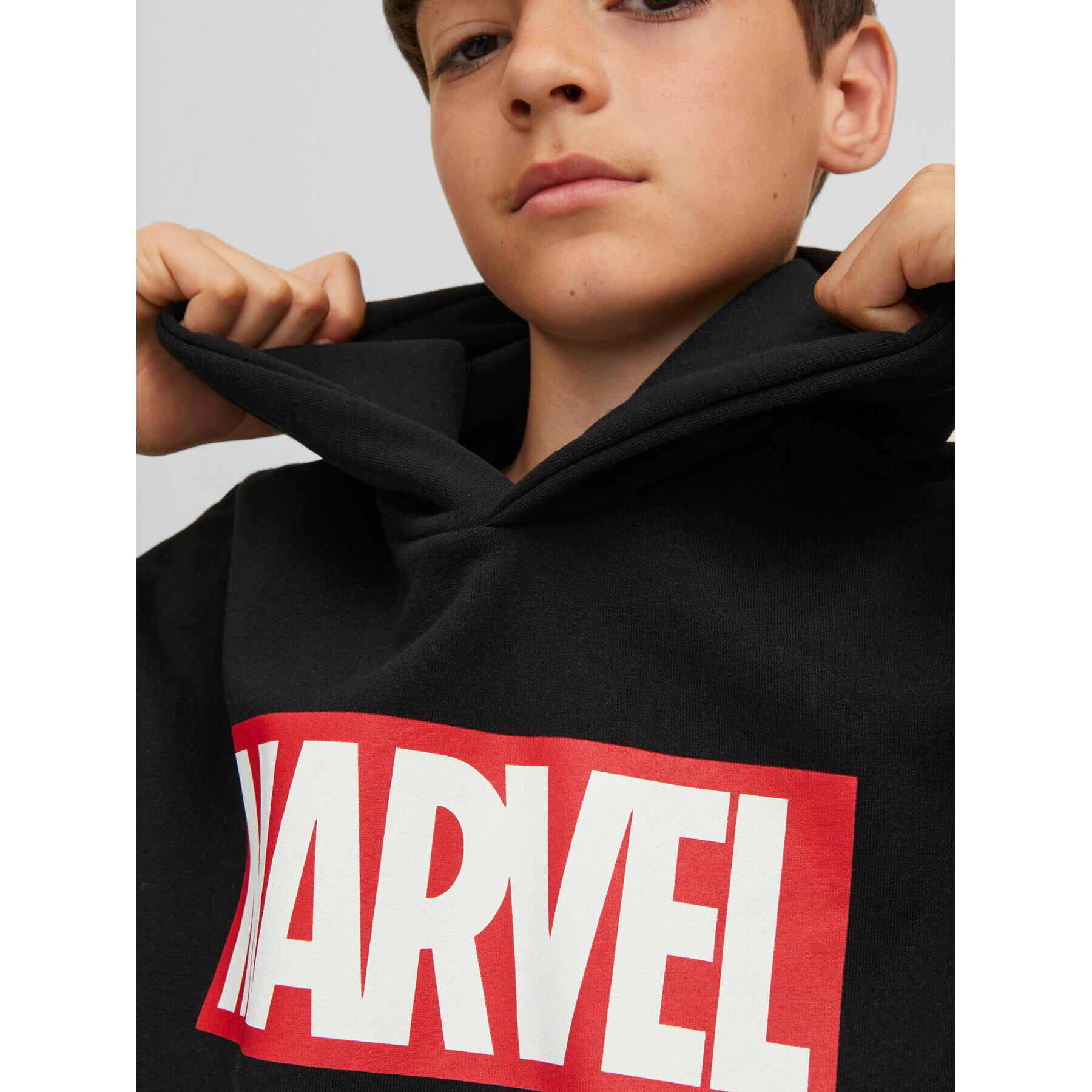 Jack&Jones Junior Суитшърт MARVEL 12217804 Черен Loose Fit - Pepit.bg