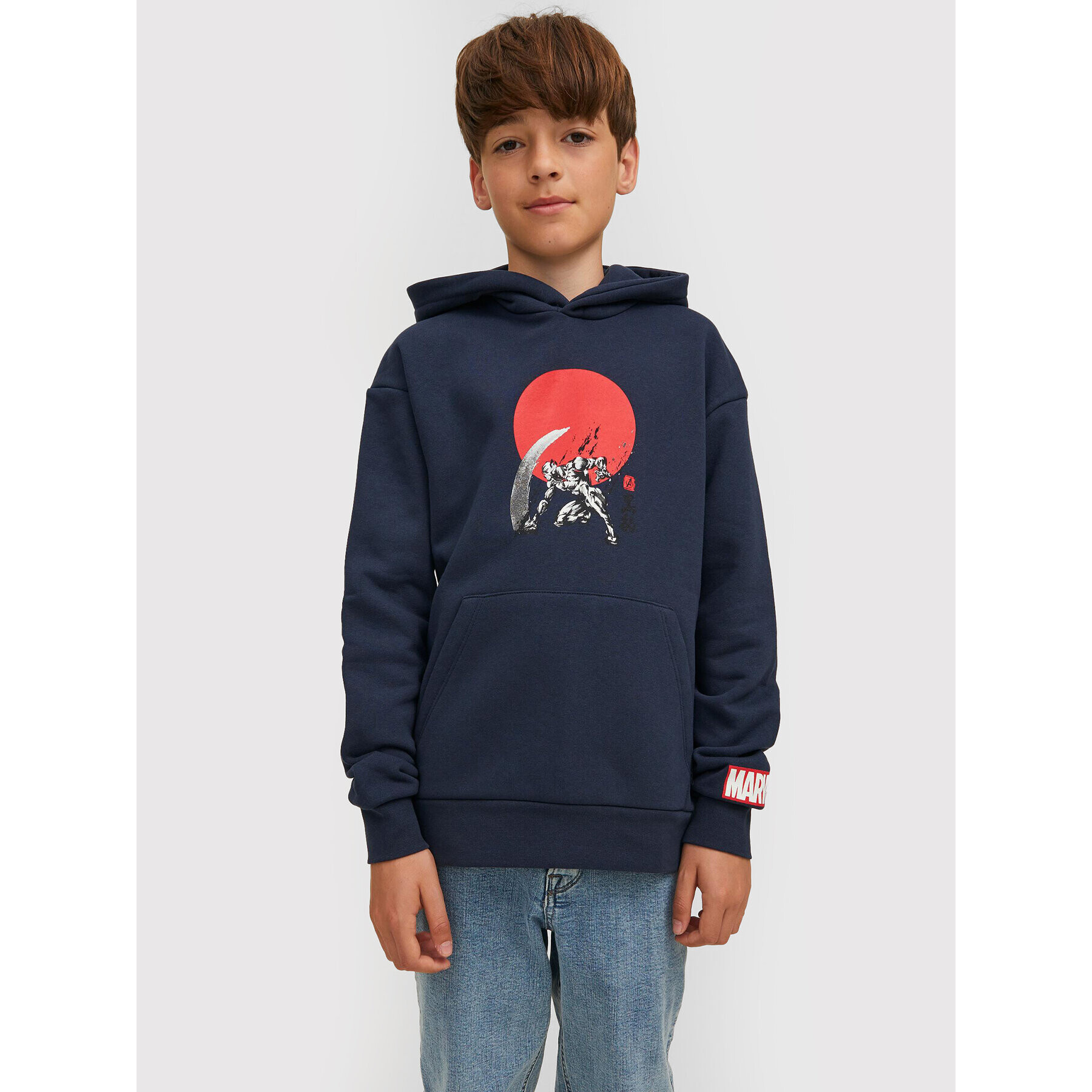 Jack&Jones Junior Суитшърт MARVEL 12217804 Тъмносин Loose Fit - Pepit.bg