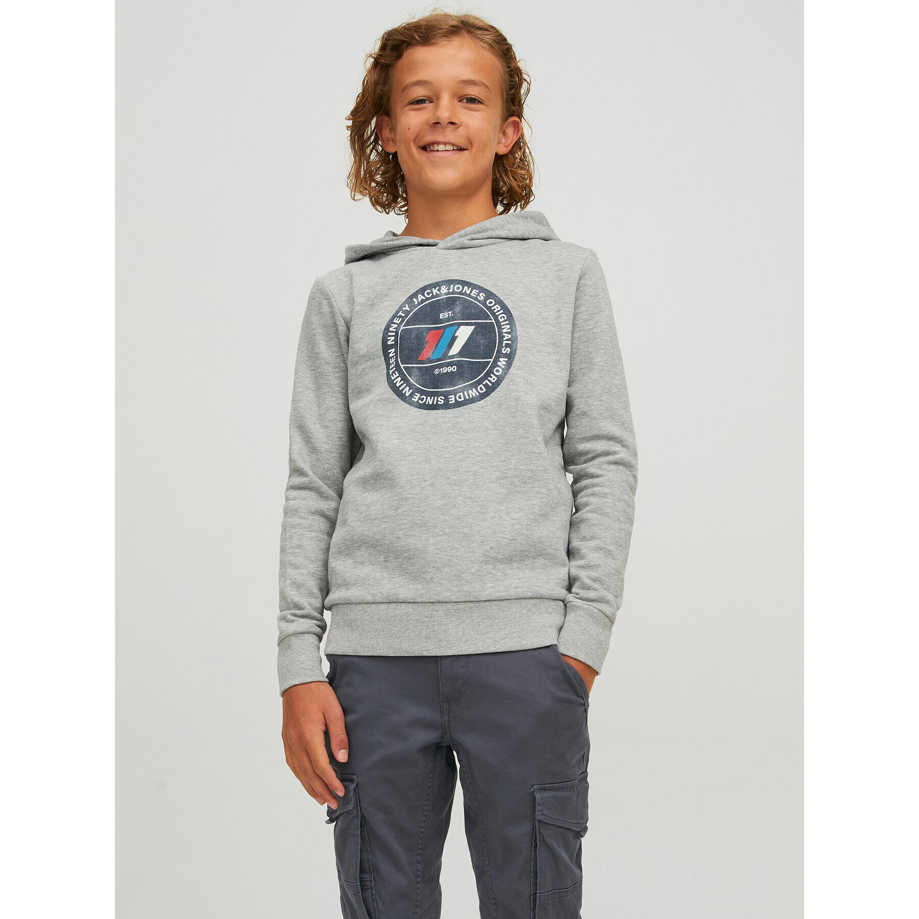 Jack&Jones Junior Суитшърт Nate 12216911 Сив Regular Fit - Pepit.bg